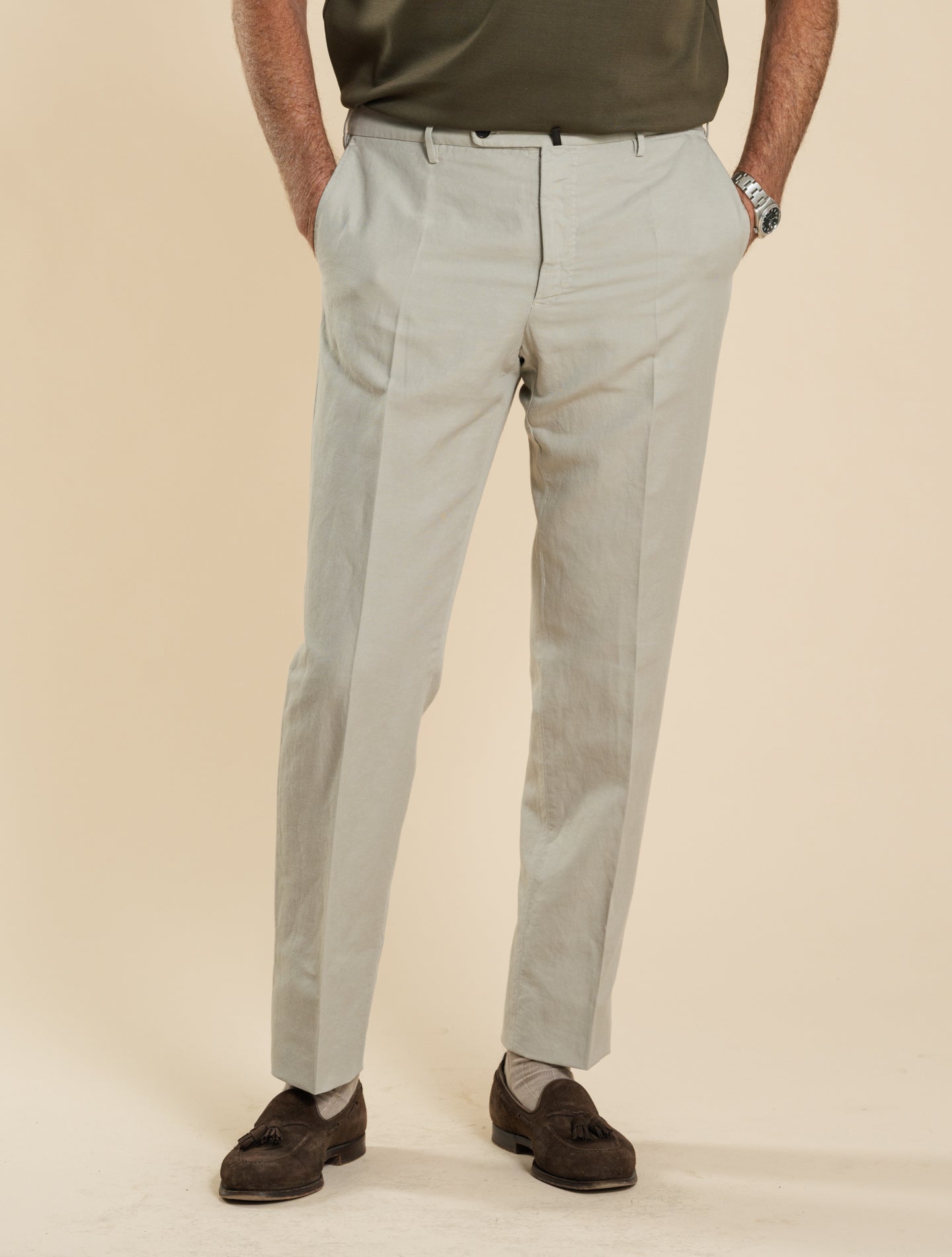 INCOTEX PANTALONE スラックス 46 Incotex Chinolino Trousers Greige | Gabucci