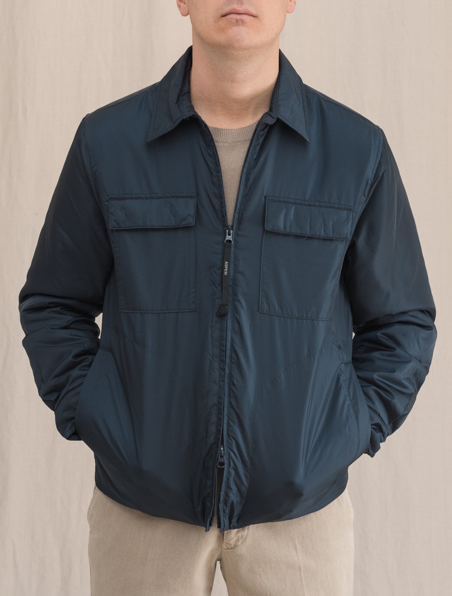 Compton Nylon Jacket Navy | Gabucci