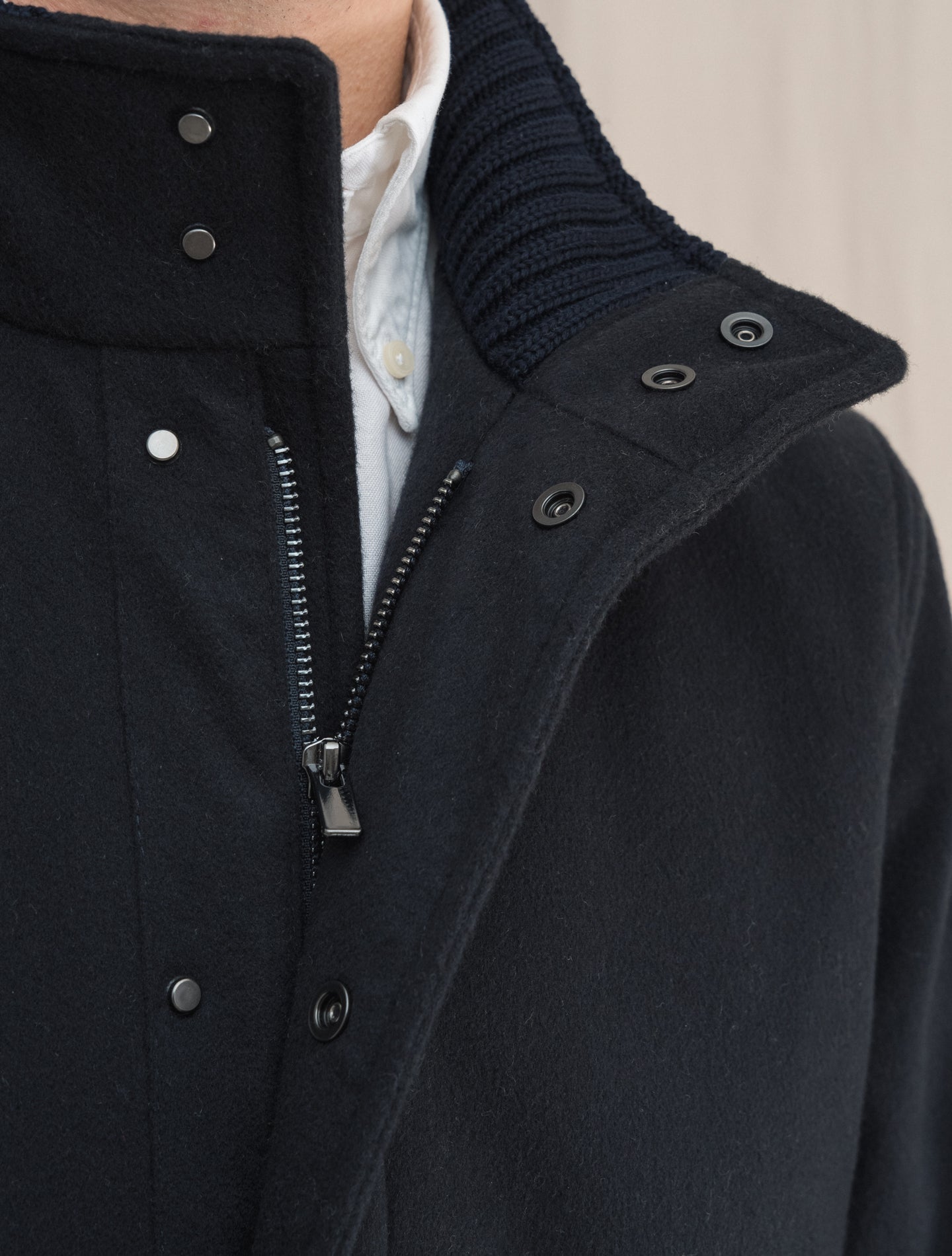 Conero Cashmere Padded Jacket Navy | Gabucci