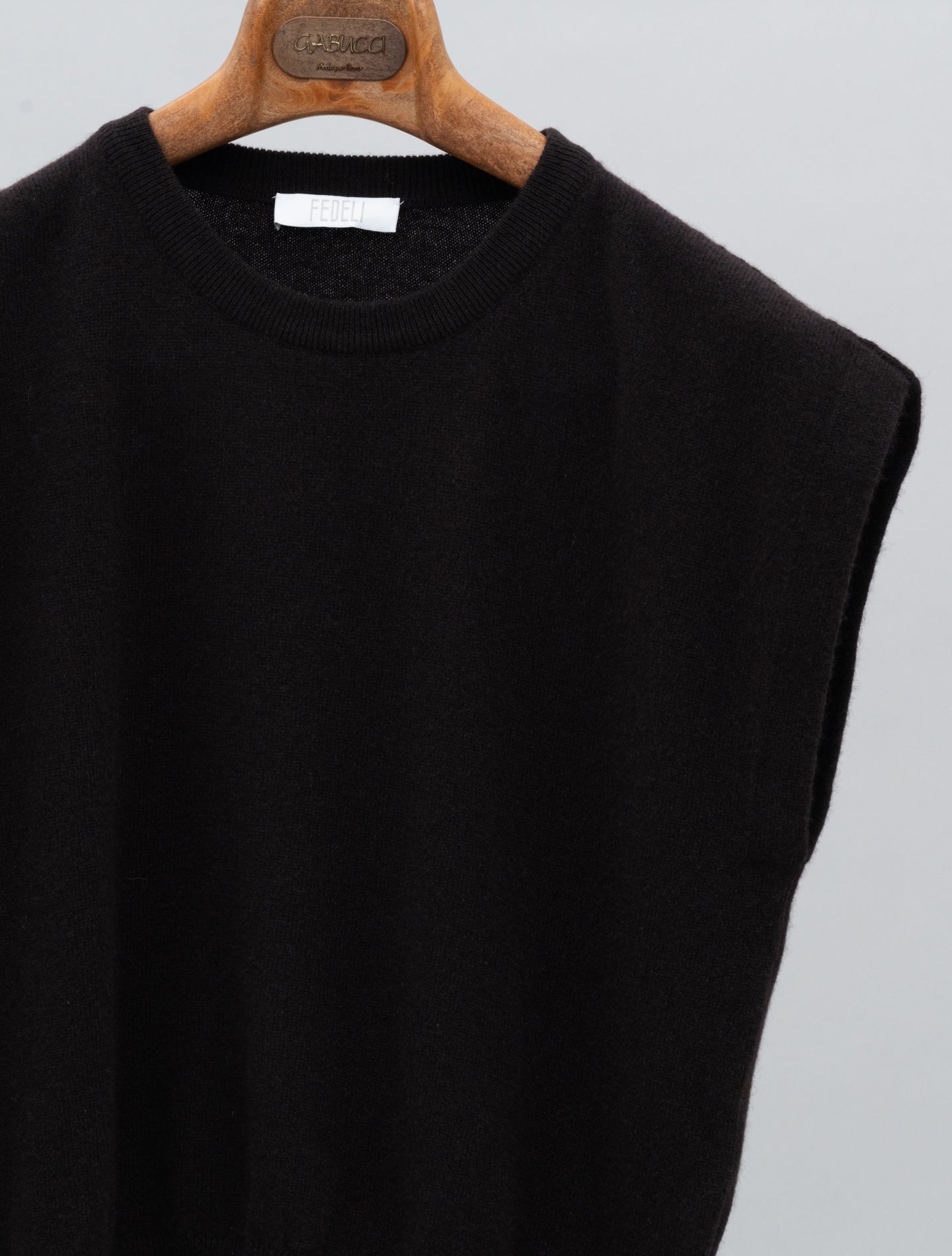Coraline Cashmere Top Dark Brown Fedeli Knitwear IT 38