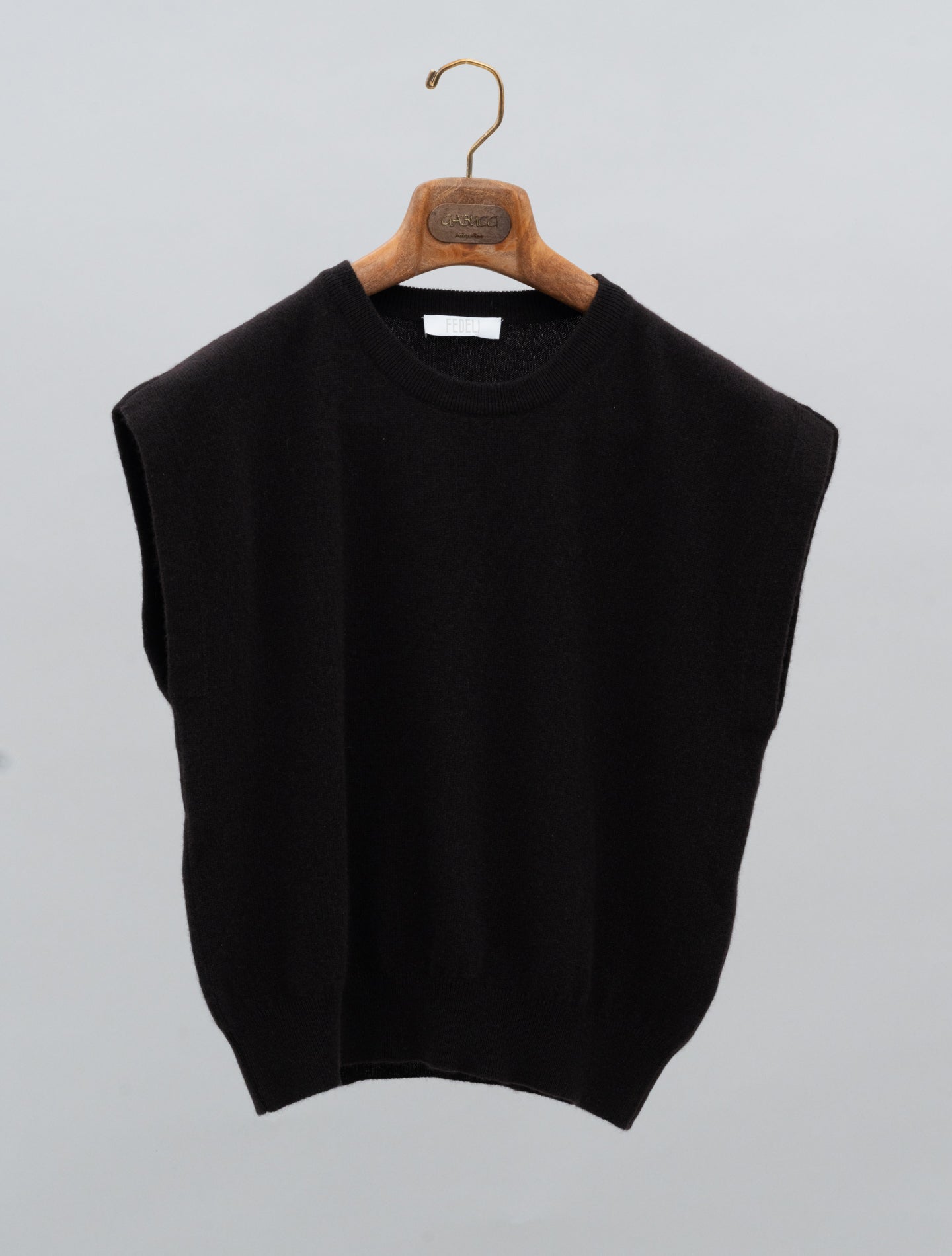 Coraline Cashmere Top Dark Brown Fedeli Knitwear IT 38