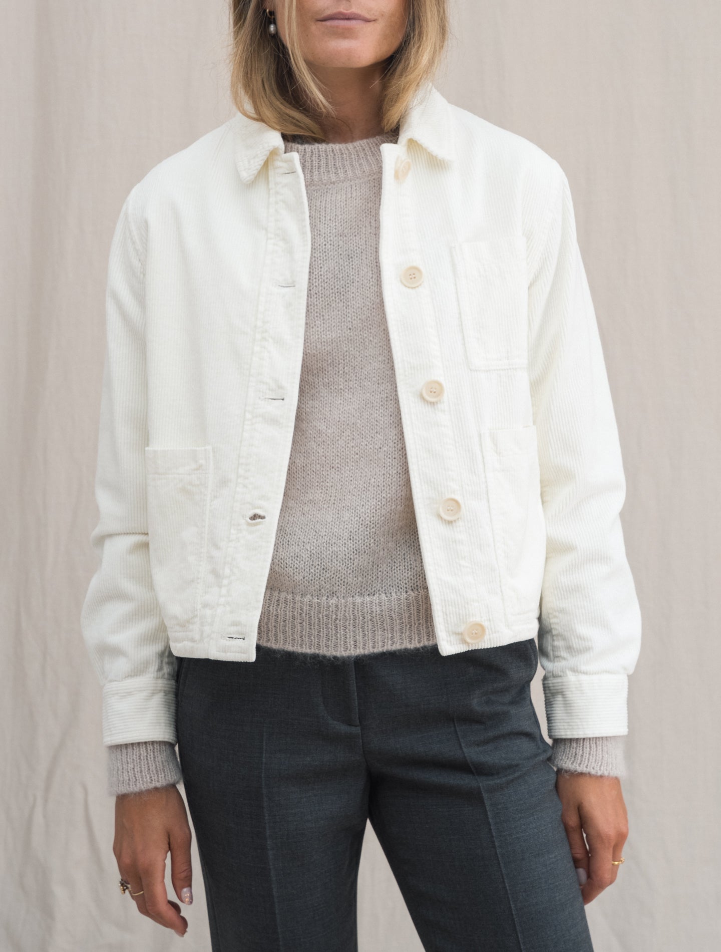 Corduroy Cotton Jacket Off White Aspesi Jackets IT 38