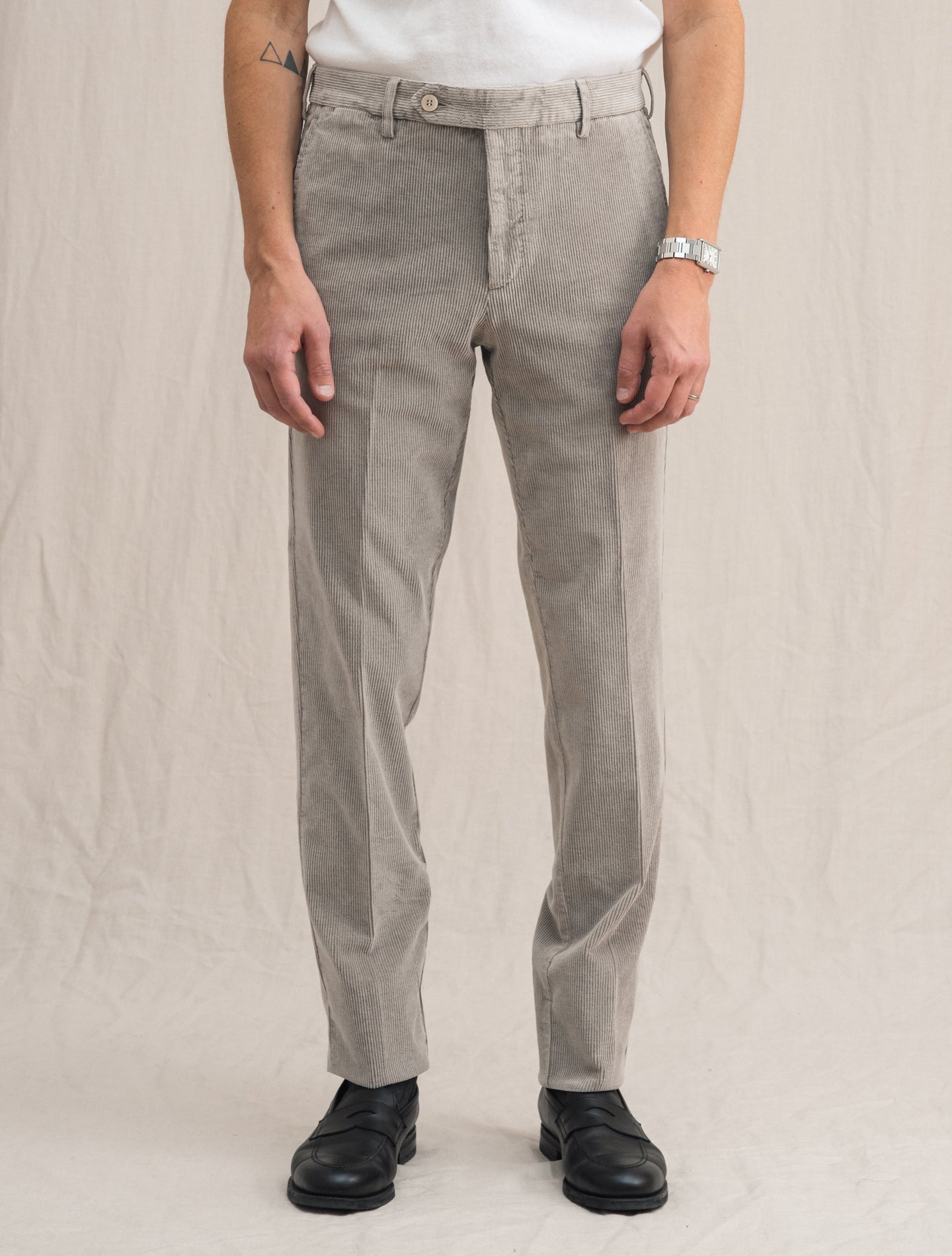 Corduroy Cotton Trouser Beige | Gabucci