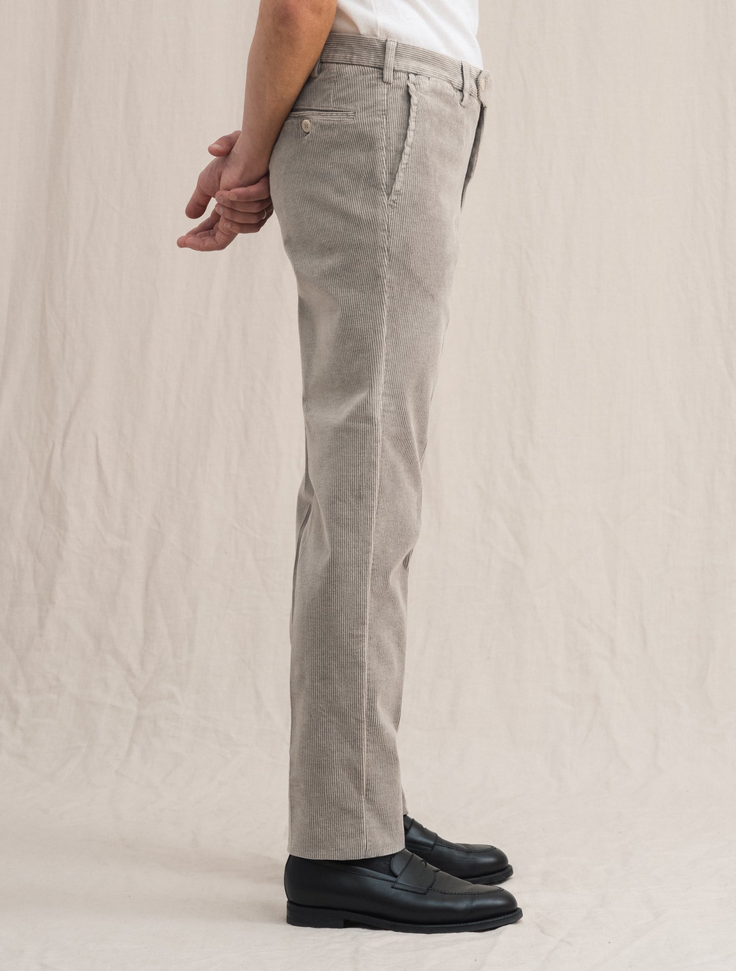 Corduroy Cotton Trouser Beige | Gabucci