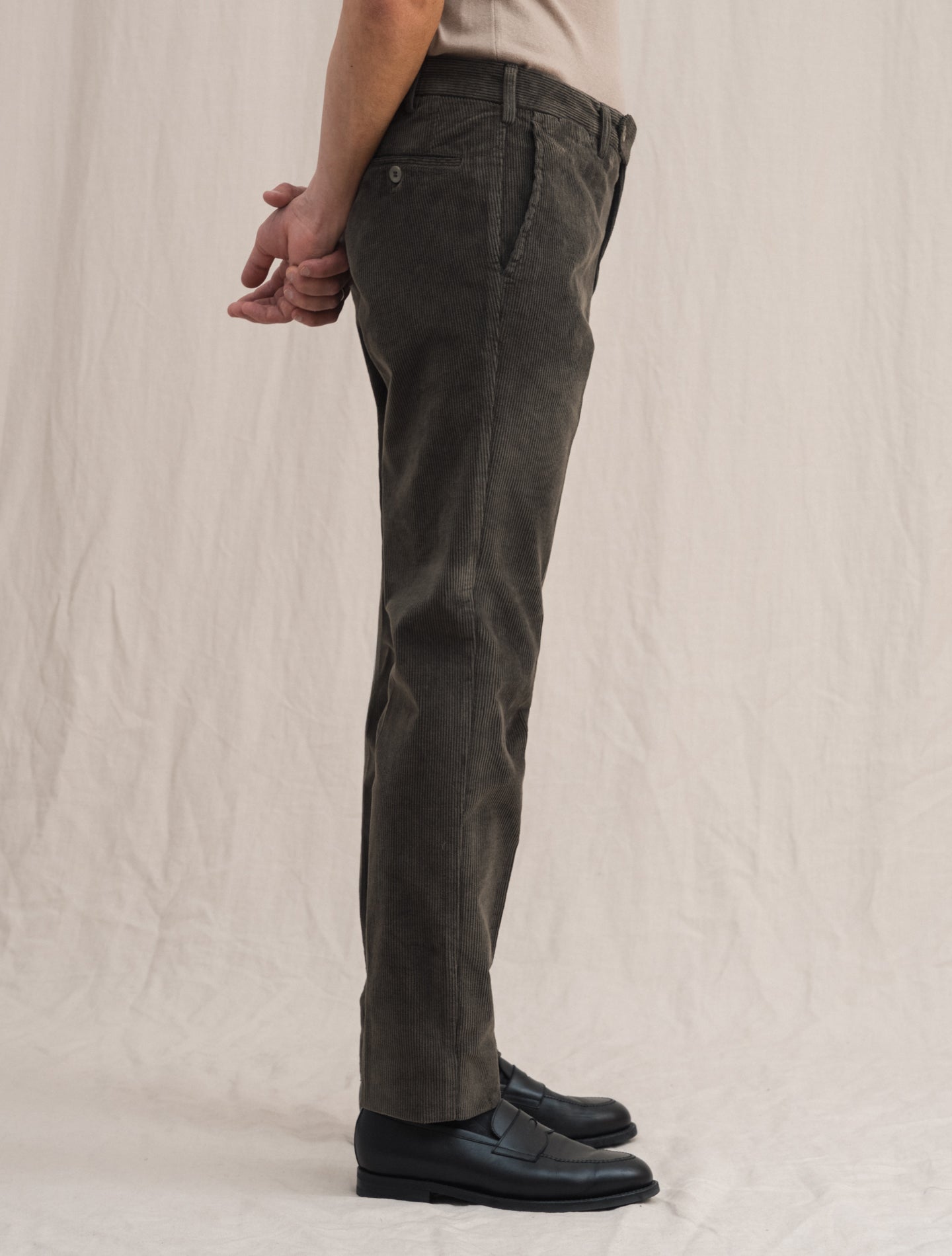 Corduroy Cotton Trouser Green | Gabucci