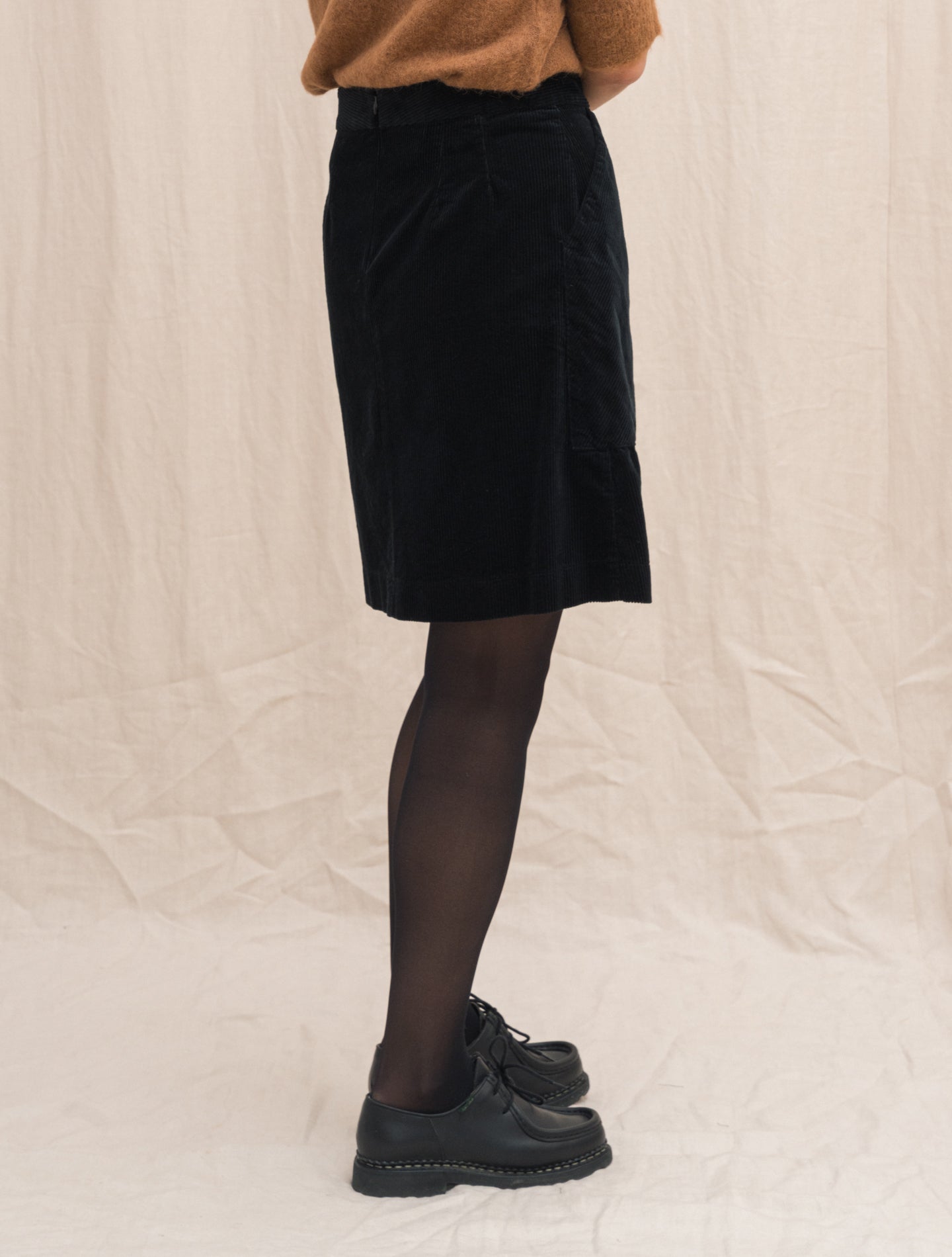 Corduroy Skirt Black Aspesi Skirts Gabucci