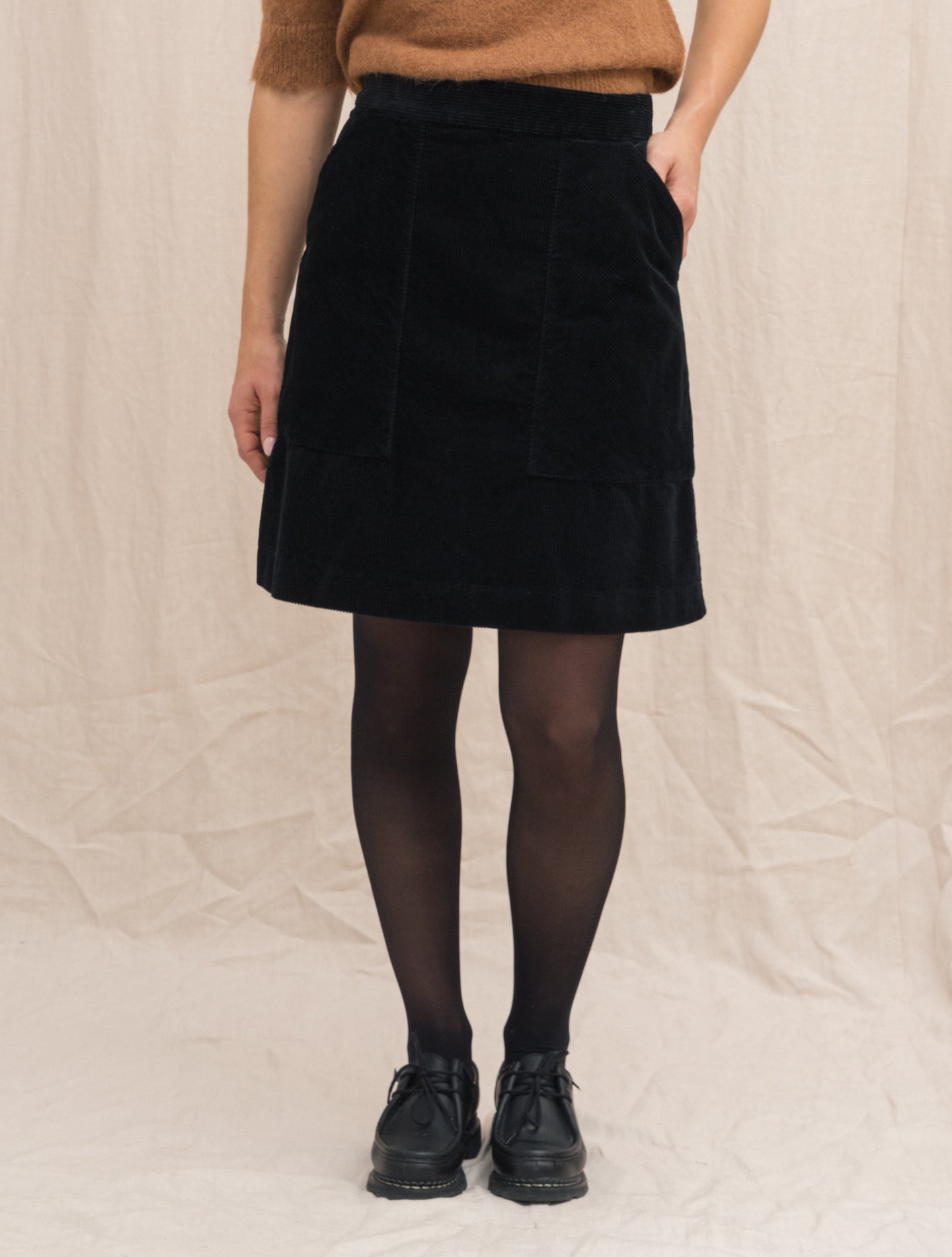 Corduroy Skirt Black Aspesi Skirts Gabucci