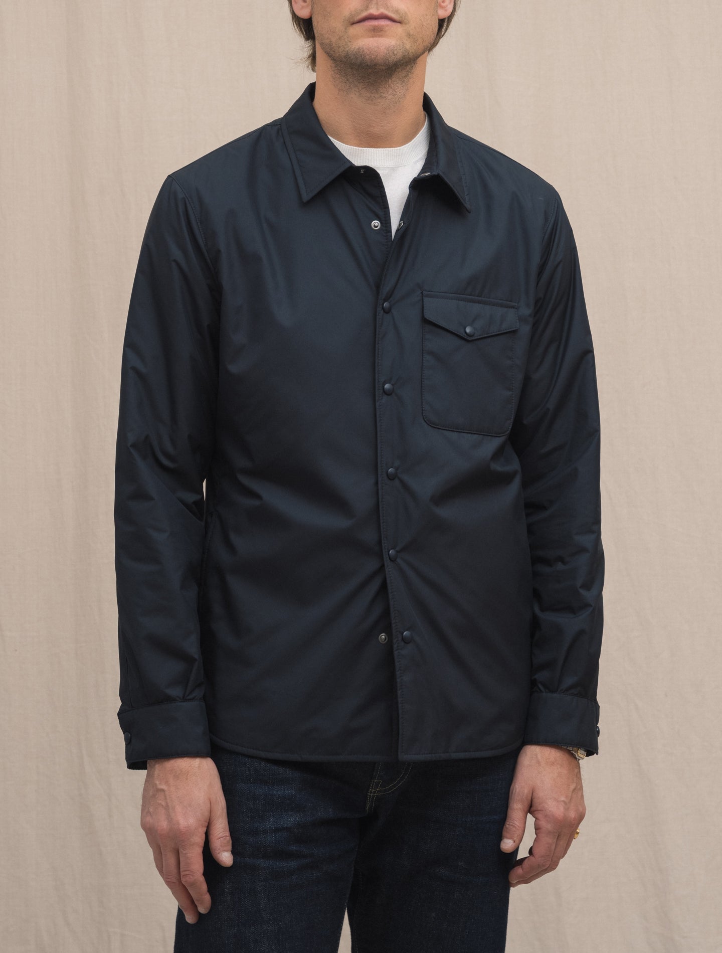 Cortina Nylon Overshirt Dark Navy Mazzarelli Outerwear Gabucci