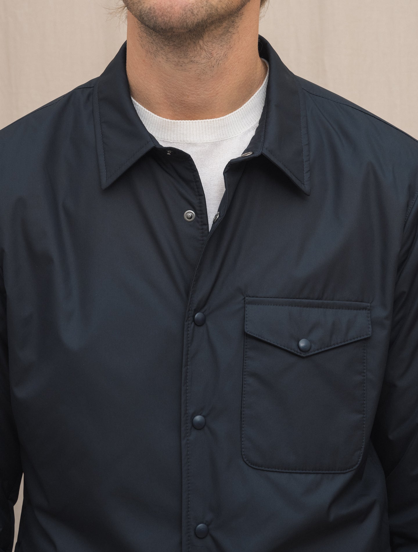 Cortina Nylon Overshirt Dark Navy Mazzarelli Outerwear Gabucci