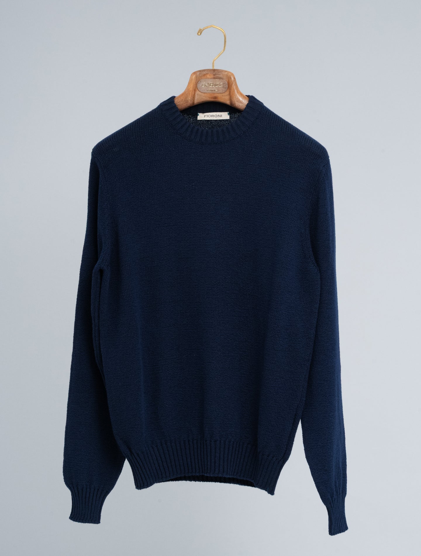 Cotton Boucle Crewneck Sweater Navy Fioroni Knitwear 48