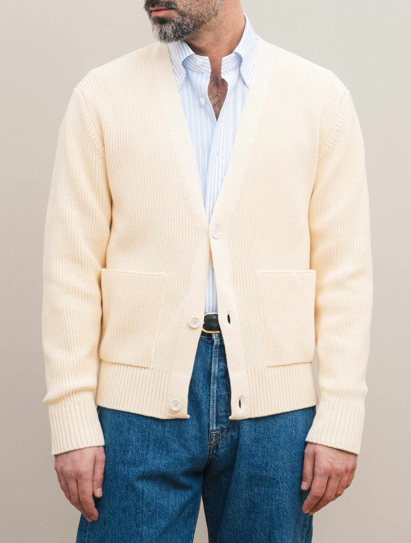 Cotton Cardigan Vanilla Lardini Knitwear S