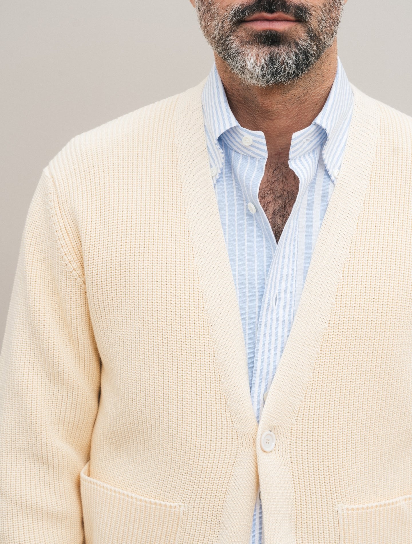 Cotton Cardigan Vanilla Lardini Knitwear S