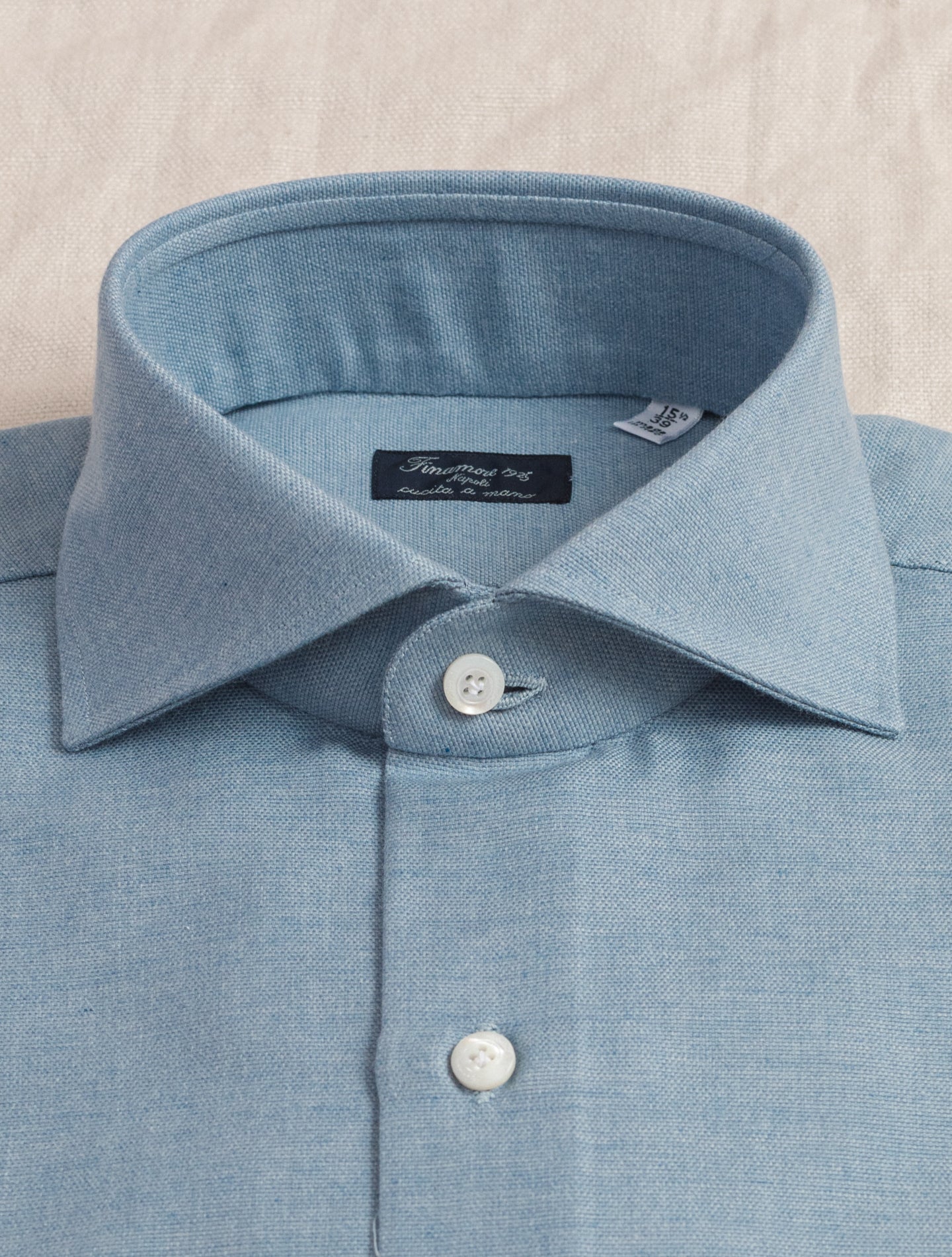 Cotton Cashmere Eduardo Shirt Light Blue Finamore Shirts 39