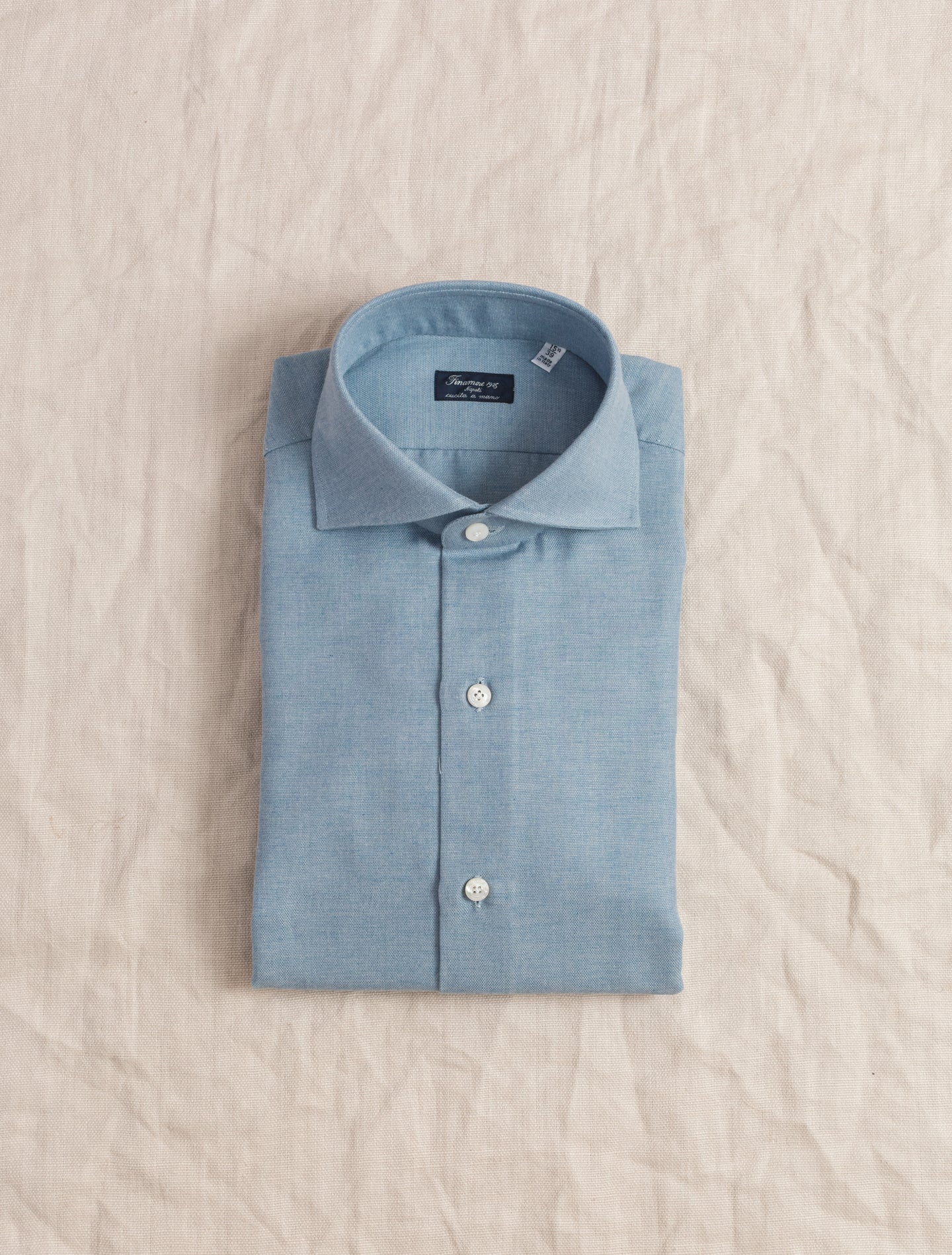 Cotton Cashmere Eduardo Shirt Light Blue Finamore Shirts 39