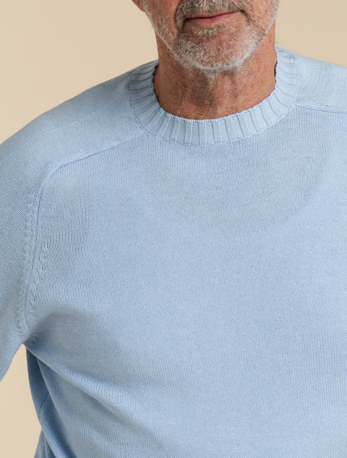 Cotton Cashmere Saddle Shoulder Crewneck Light Blue Morgano Knitwear 48