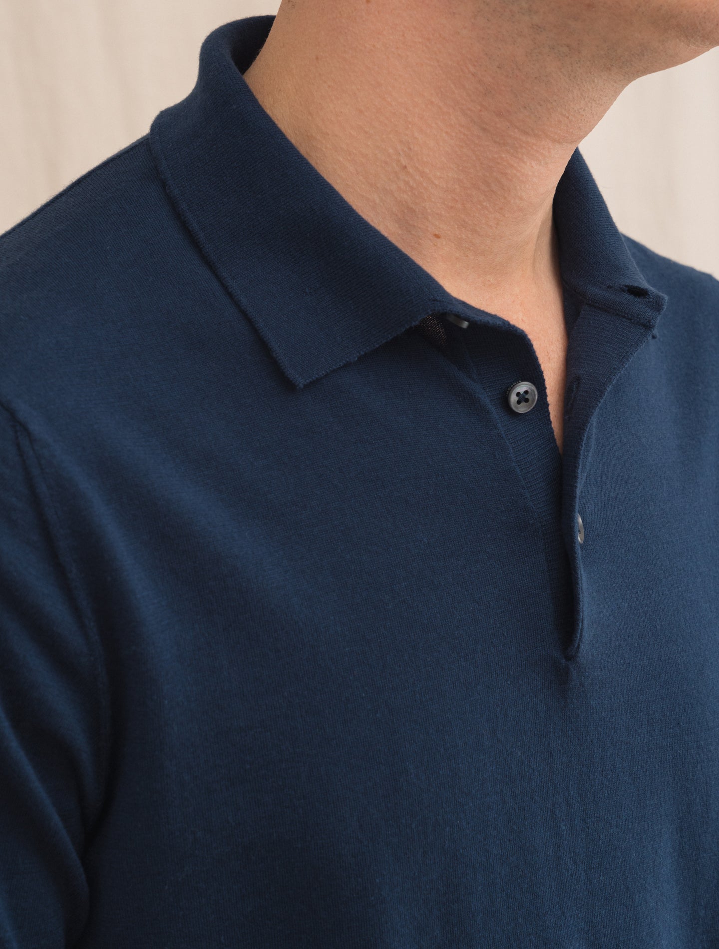 Cotton Cashmere Short Sleeve Polo Shirt Navy Fioroni Polo shirts 48