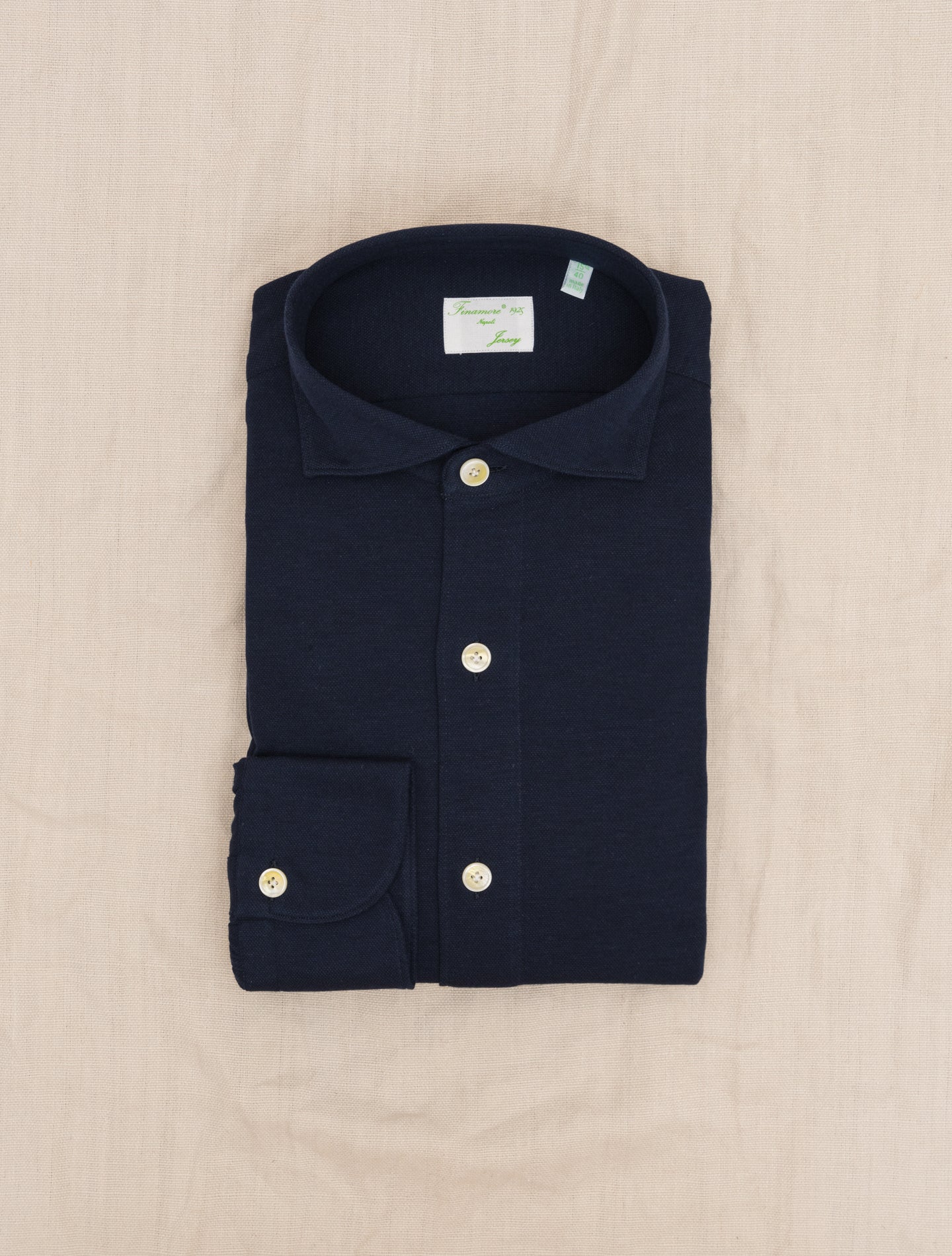 Cotton Cashmere Toronto Cut Away Shirt Navy Finamore Shirts Gabucci