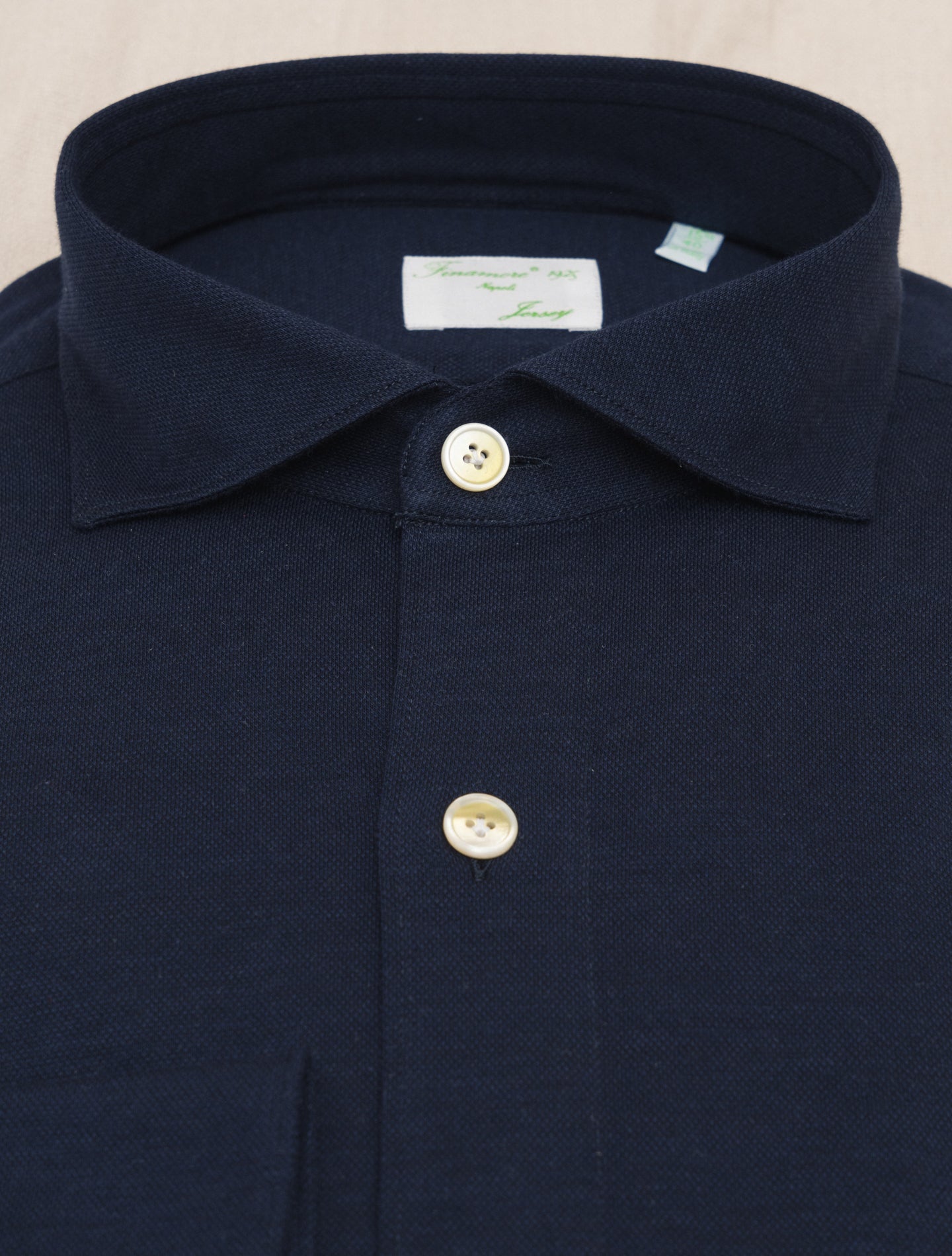 Cotton Cashmere Toronto Cut Away Shirt Navy Finamore Shirts Gabucci