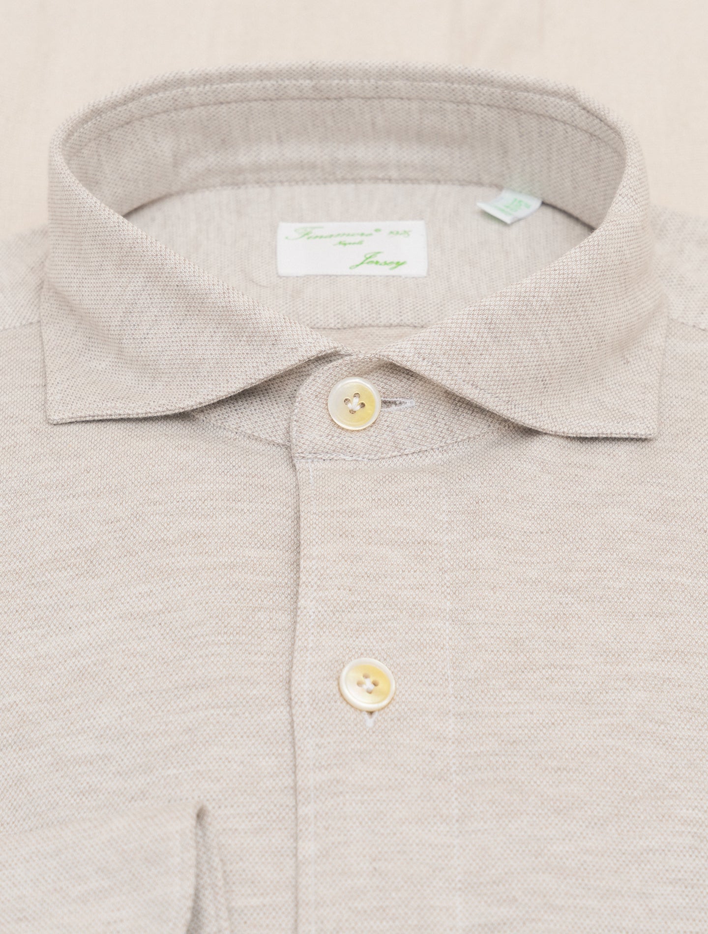 Cotton Cashmere Toronto Cut Away Shirt Sand Finamore Shirts Gabucci