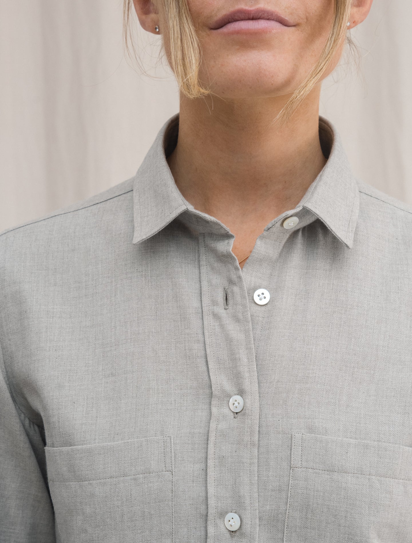 Cotton Cashmere Valeria Shirt Sand | Gabucci