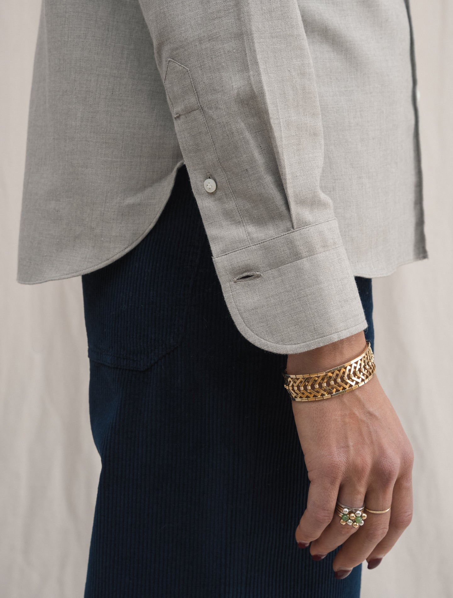 Cotton Cashmere Valeria Shirt Sand Finamore Shirts IT 38