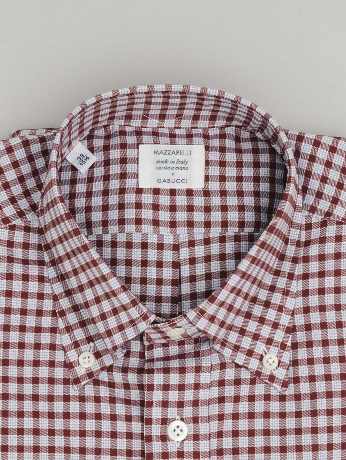 Cotton Checked IVY Fit Shirt Red Mazzarelli Shirts 39