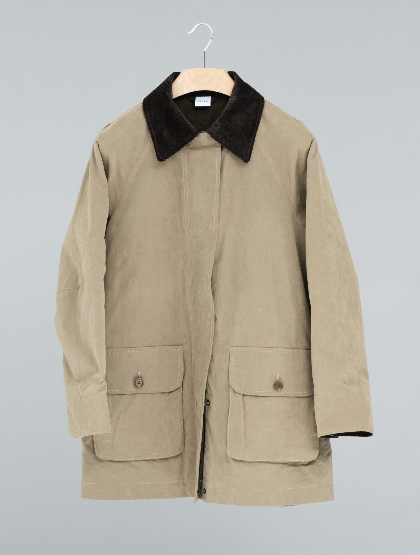 Cotton Dry Wax Shooting Jacket Dive Grey Aspesi Outerwear IT 38
