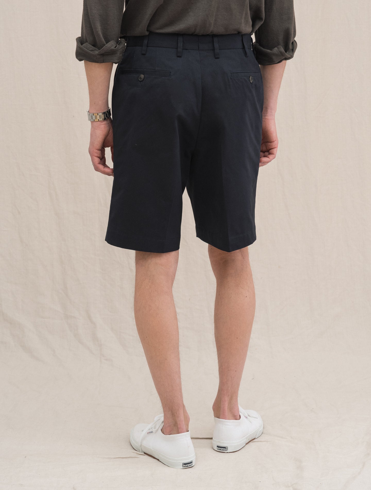 Cotton High Rise Shorts Navy Rota Shorts 46