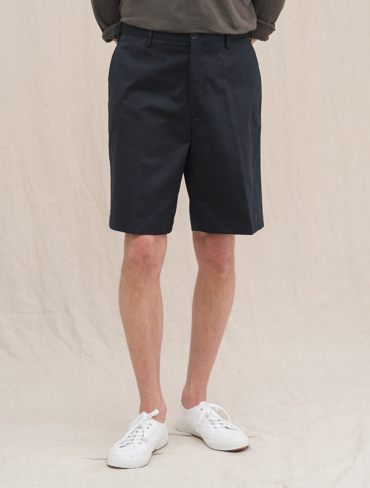 Cotton High Rise Shorts Navy Rota Shorts 46