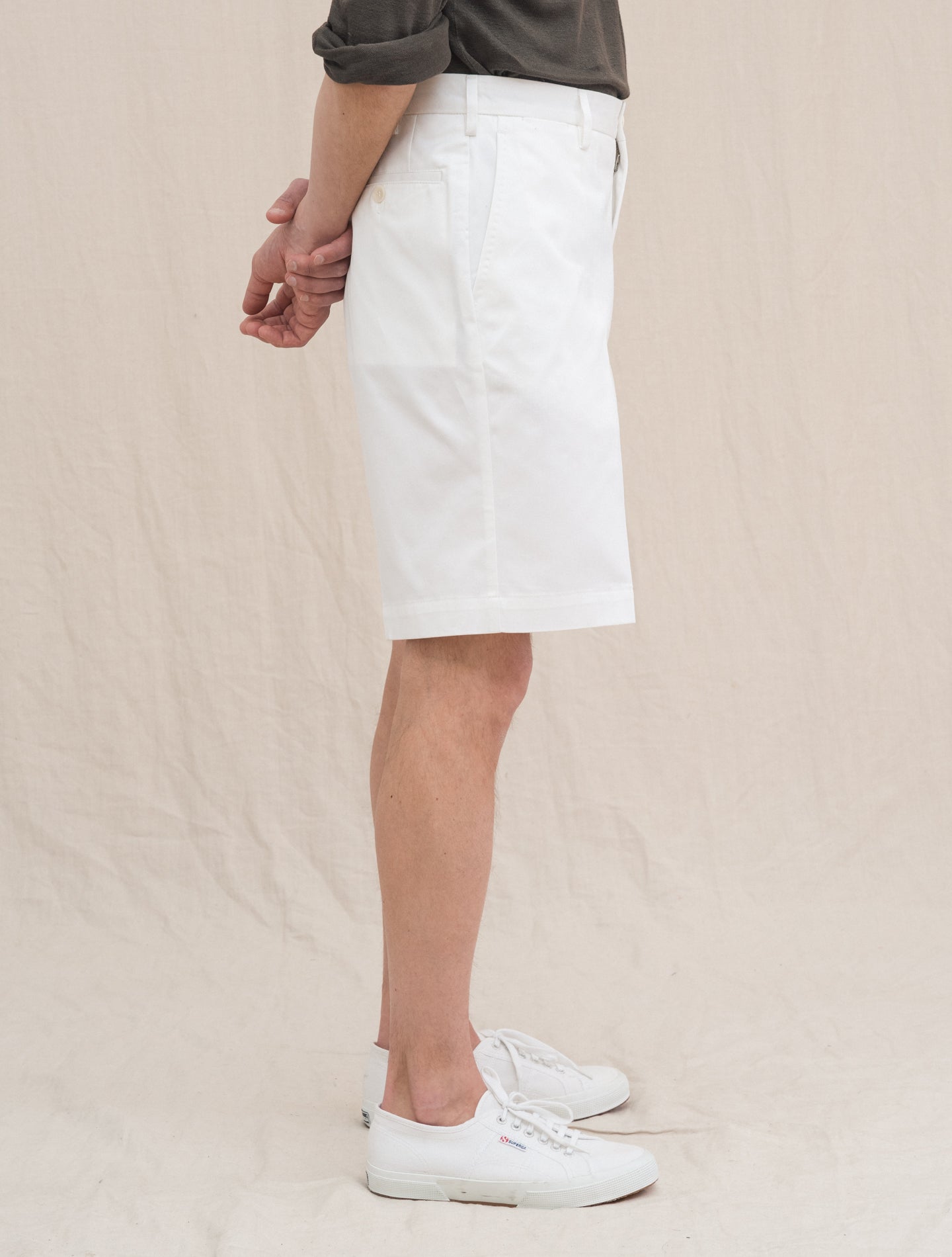 Cotton High Rise Shorts White Rota Shorts 46