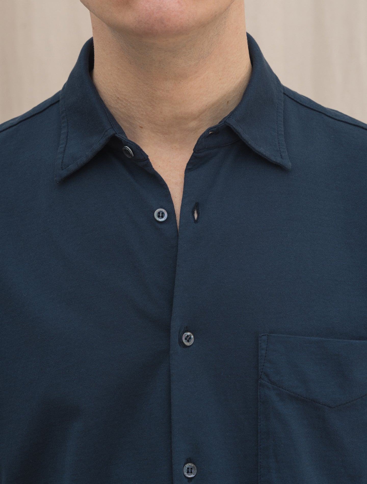 Cotton Jersey Shirt Navy | Gabucci