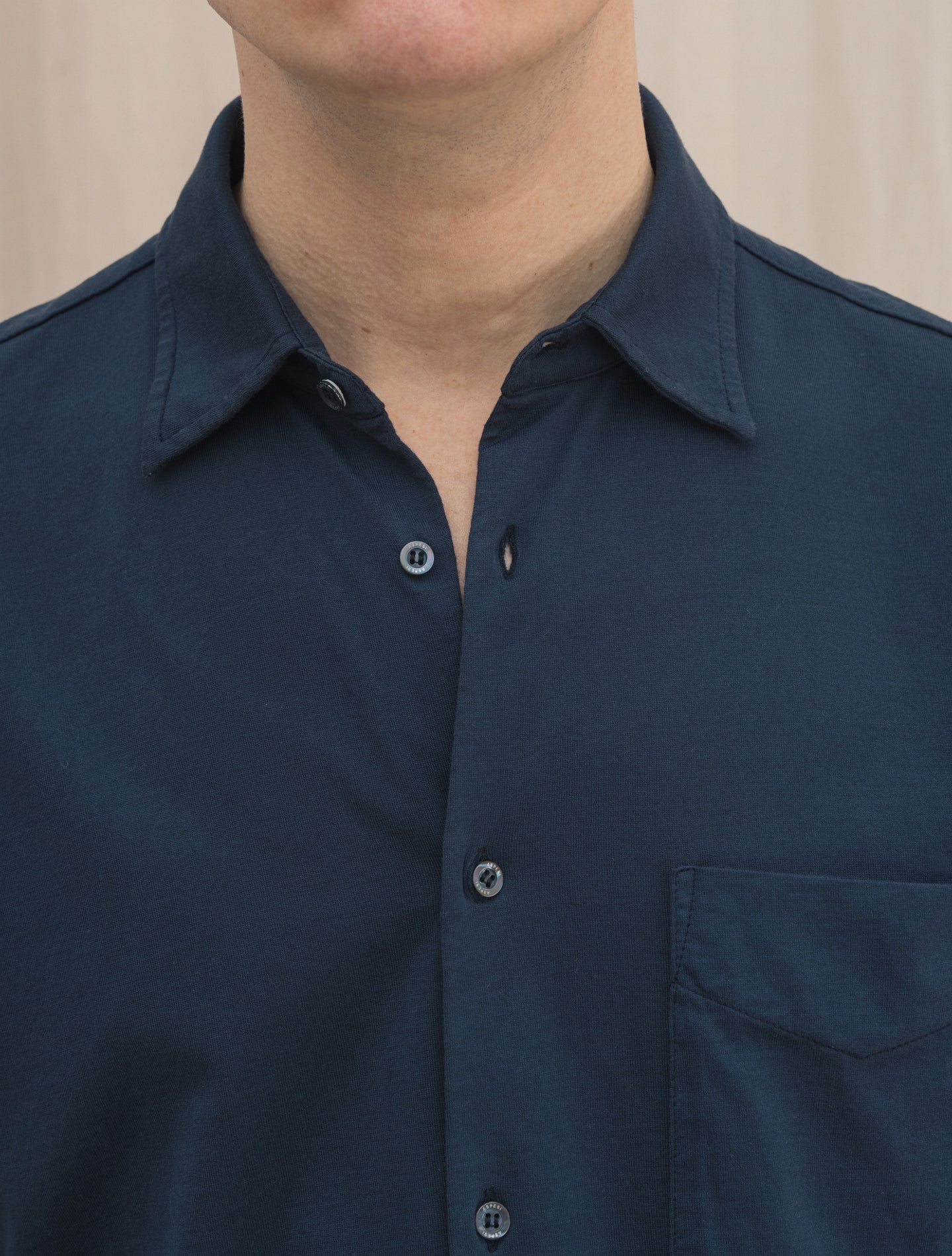 Cotton Jersey Shirt Navy Aspesi Shirts S