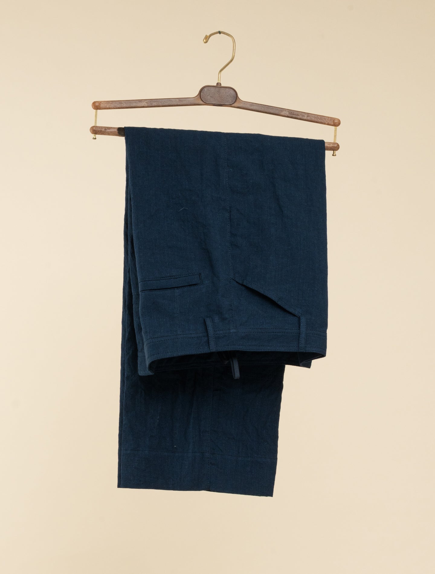 Cotton Linen Cargo - style Trousers - AA Capsule Collection Navy Aspesi Trousers IT 38