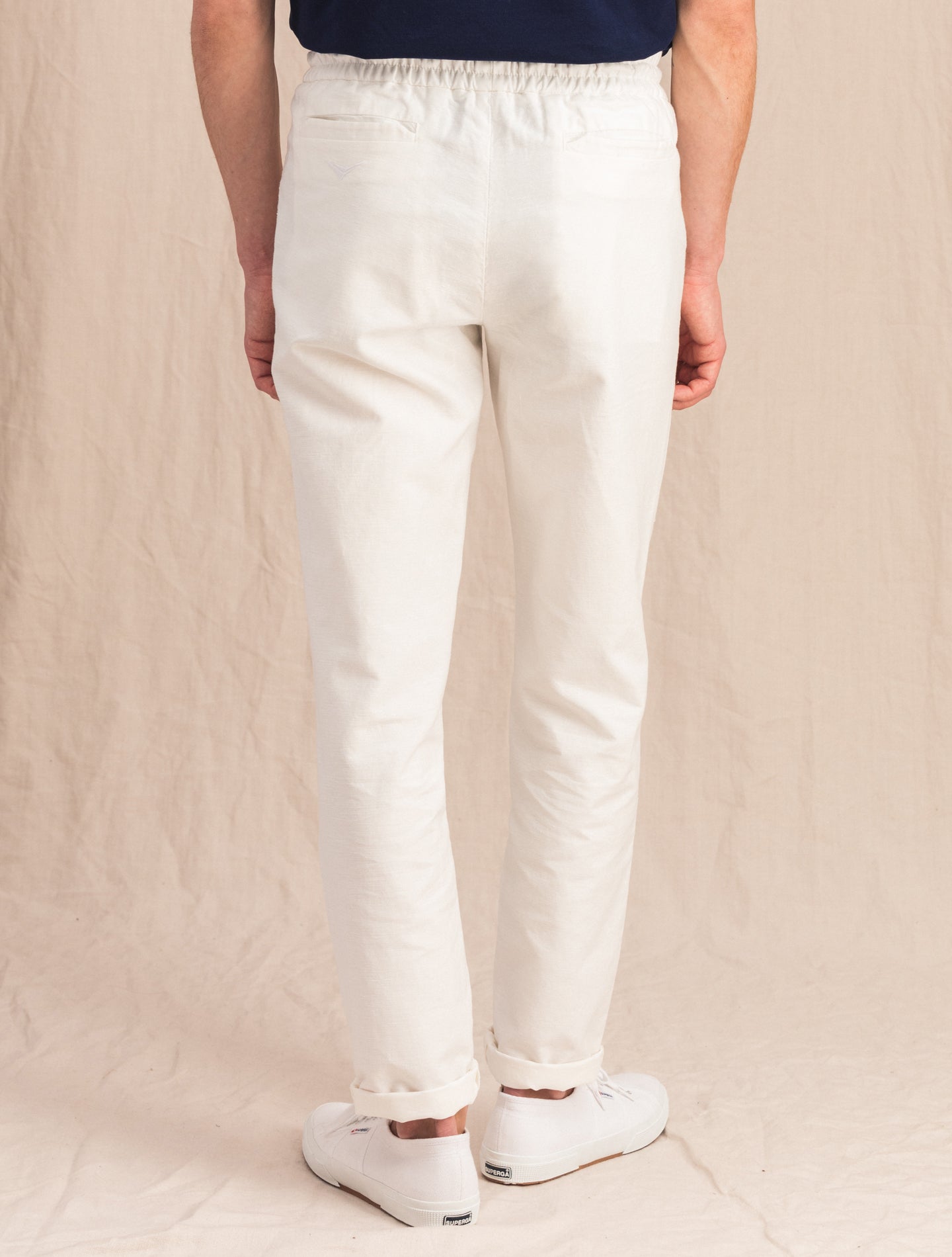 Cotton Linen Drawstring Trouser Off White Sease Trousers S