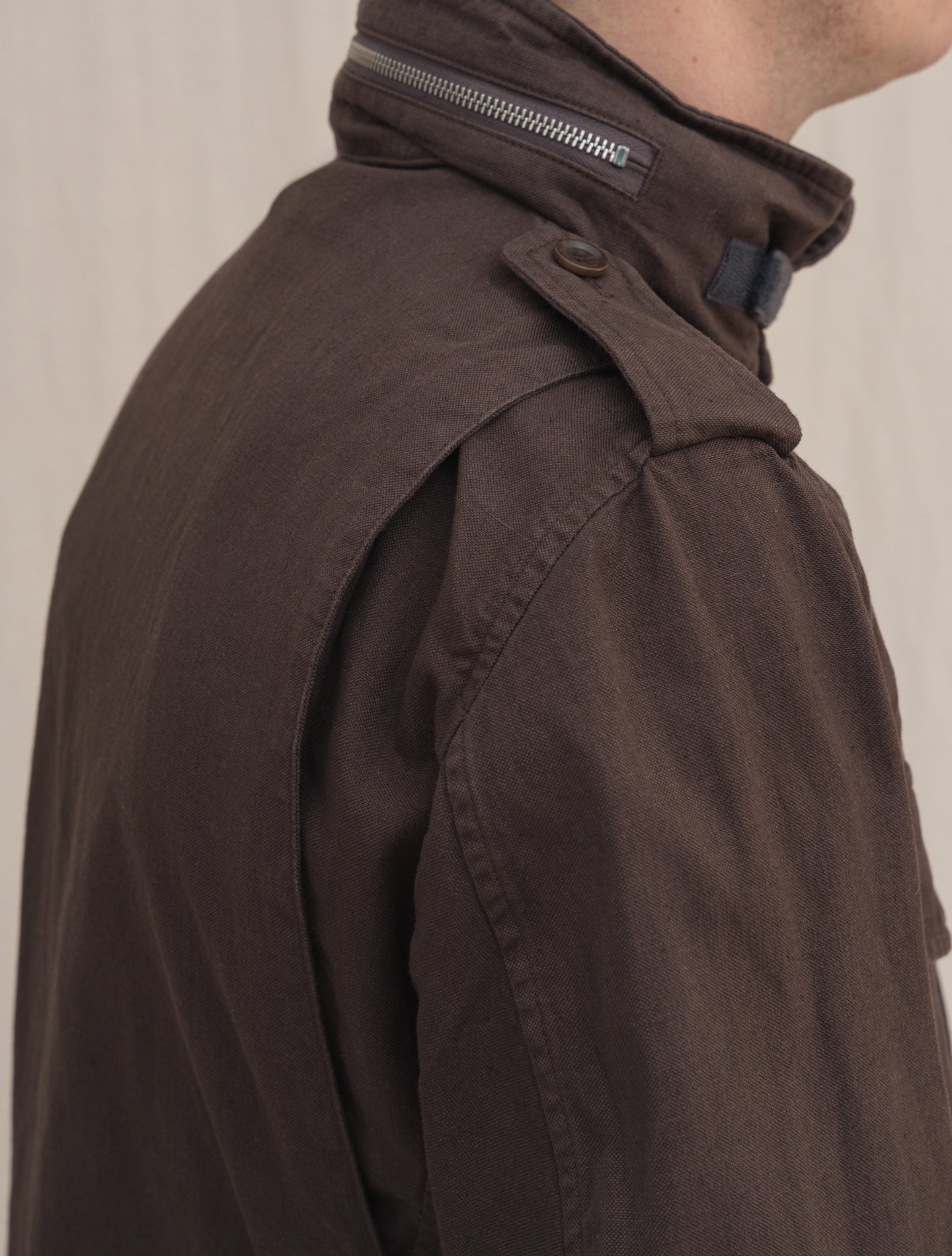 Cotton Linen Minifield Jacket Brown Aspesi Outerwear S