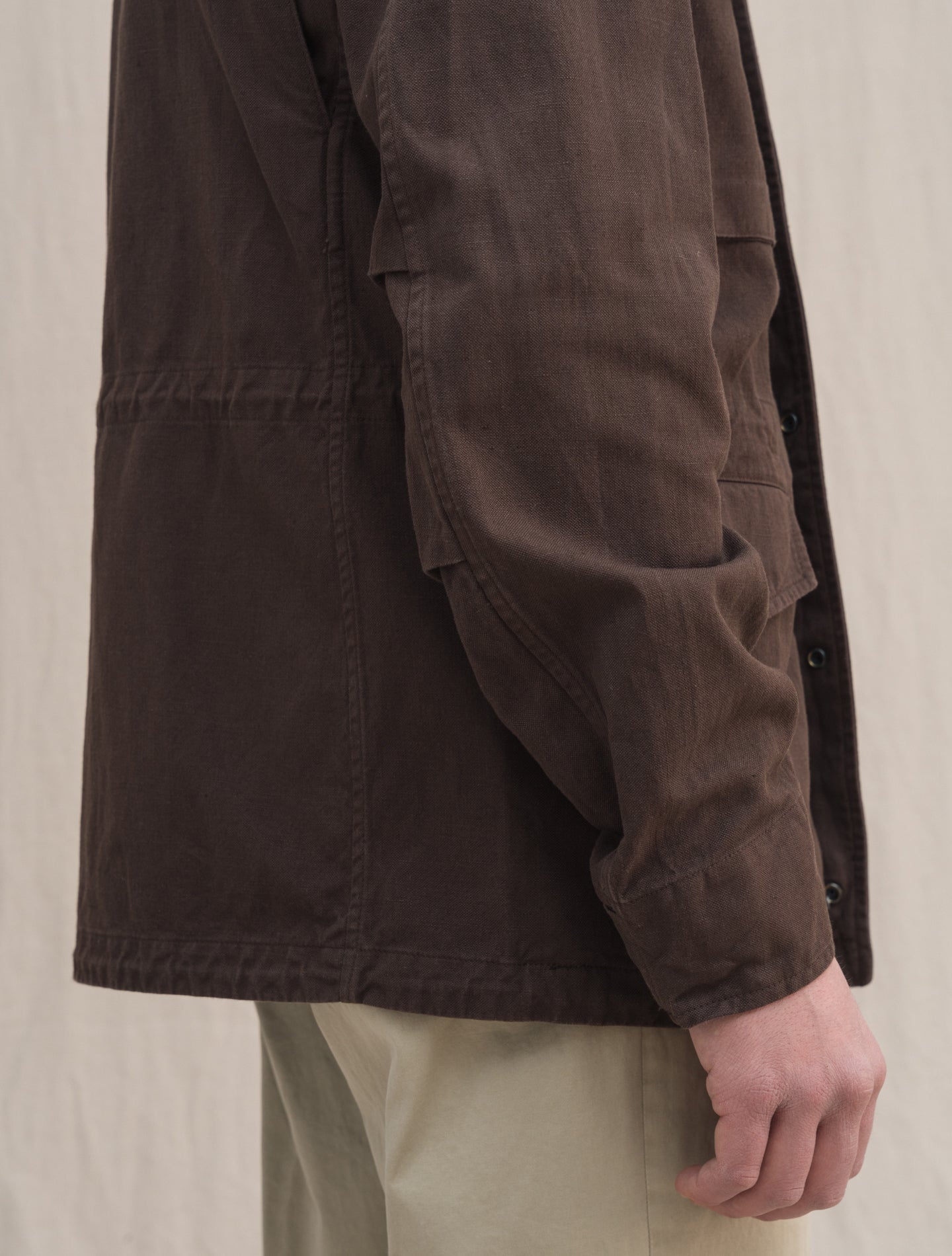 Cotton Linen Minifield Jacket Brown Aspesi Outerwear S