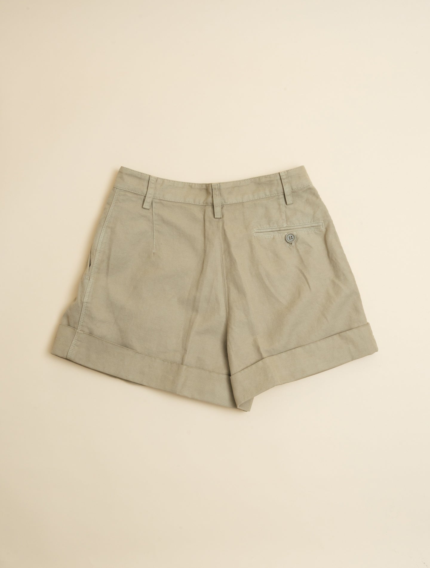 Cotton Linen Pleated Shorts Beige Aspesi Shorts IT 38