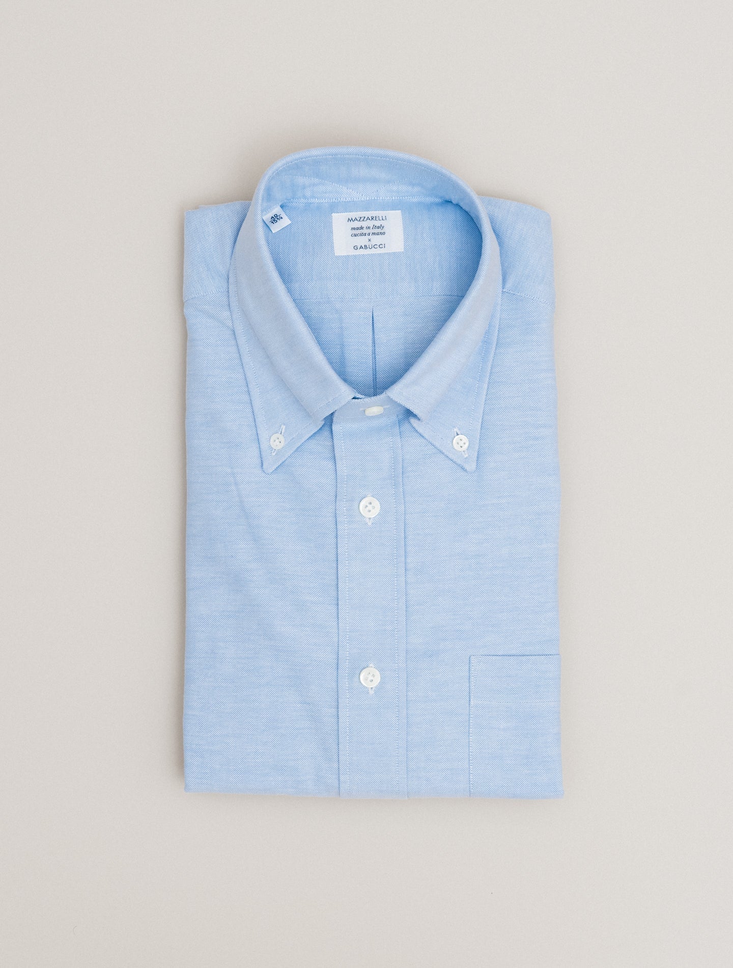 Cotton Oxford IVY Fit Light Blue Mazzarelli Shirts 38