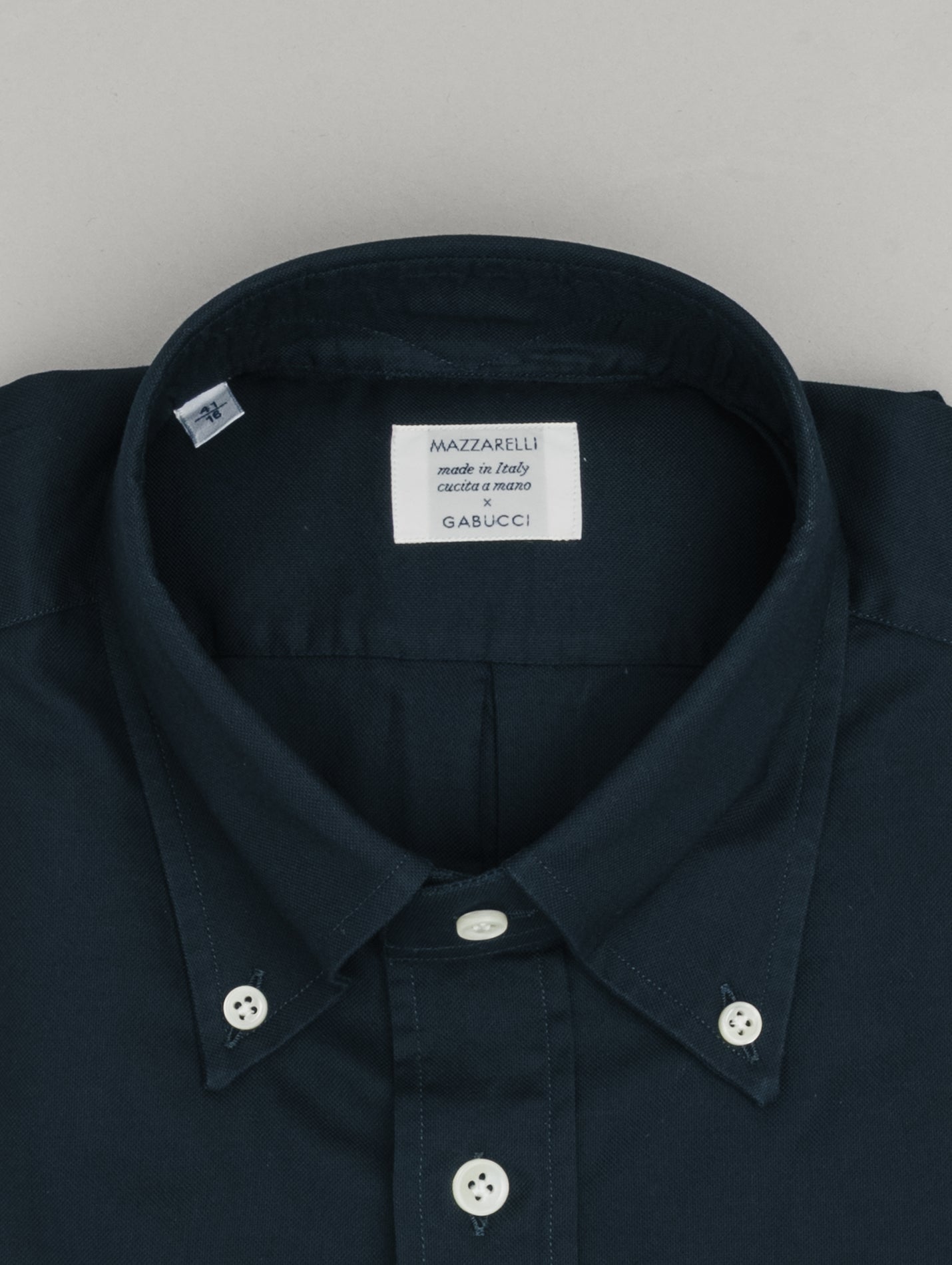 Cotton Oxford IVY Fit Shirts Navy Mazzarelli Shirts 38