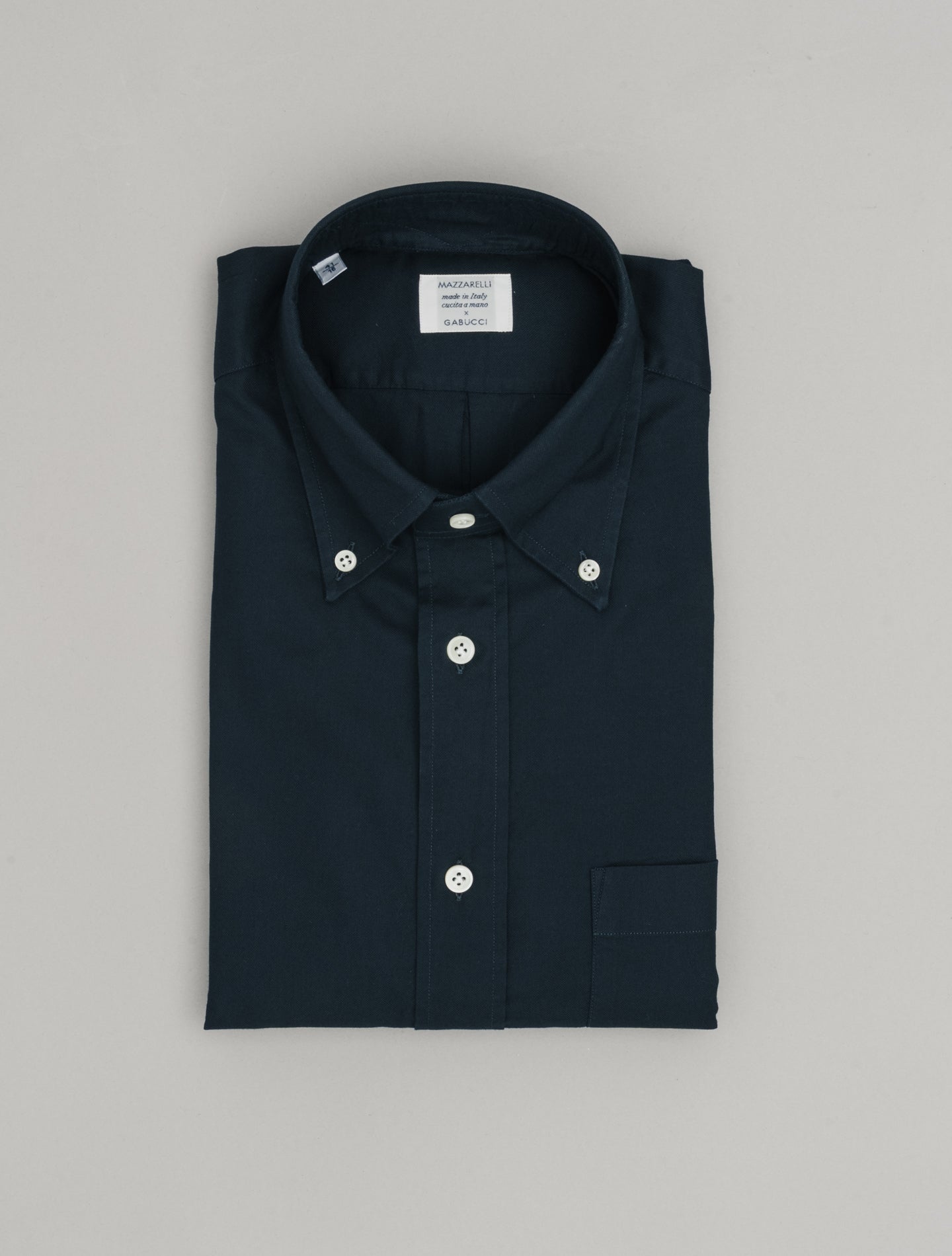 Cotton Oxford IVY Fit Shirts Navy Mazzarelli Shirts 38