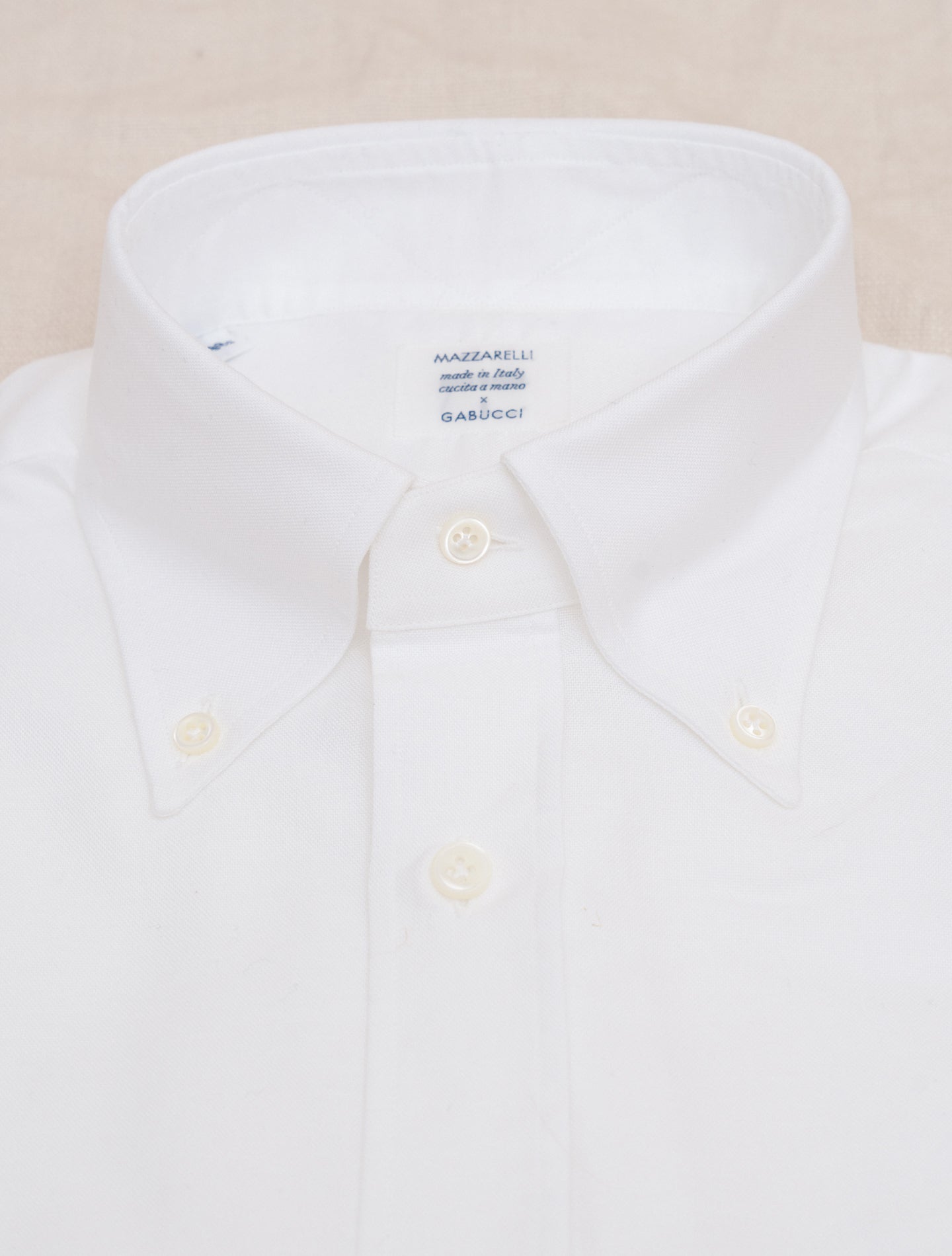 Cotton Oxford IVY Fit White Mazzarelli Shirts 38