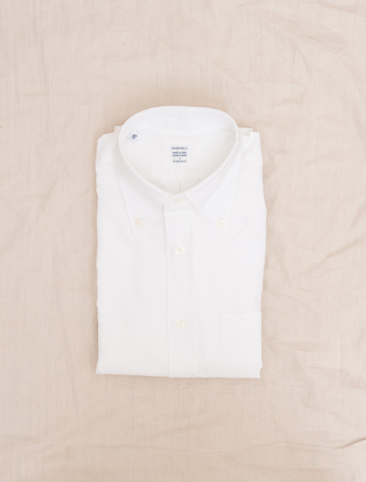 Cotton Oxford IVY Fit White Mazzarelli Shirts 38