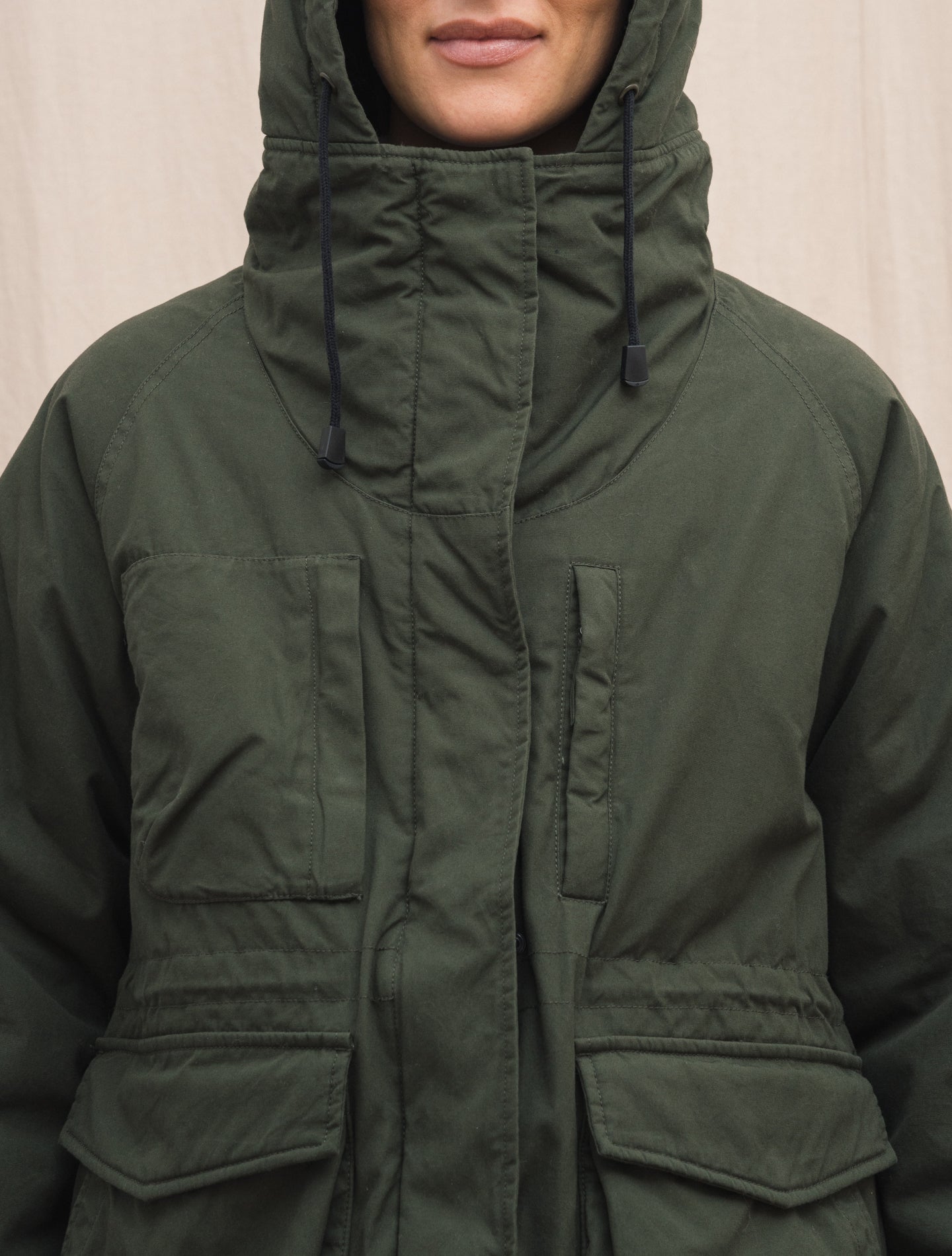 Cotton Padded Jacket Green Aspesi Outerwear Gabucci