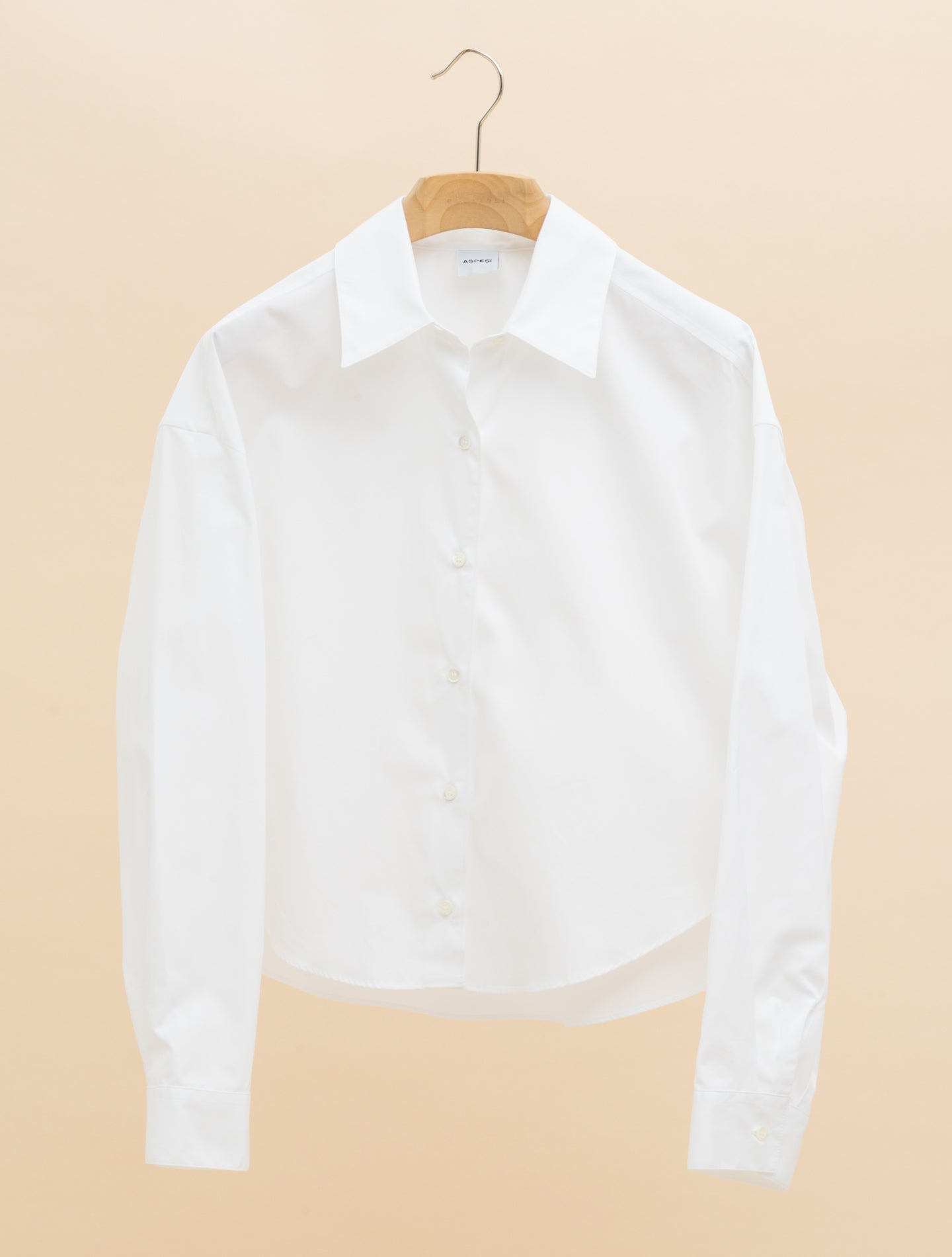 Cotton Poplin Cropped Shirt White Aspesi Shirts IT 38