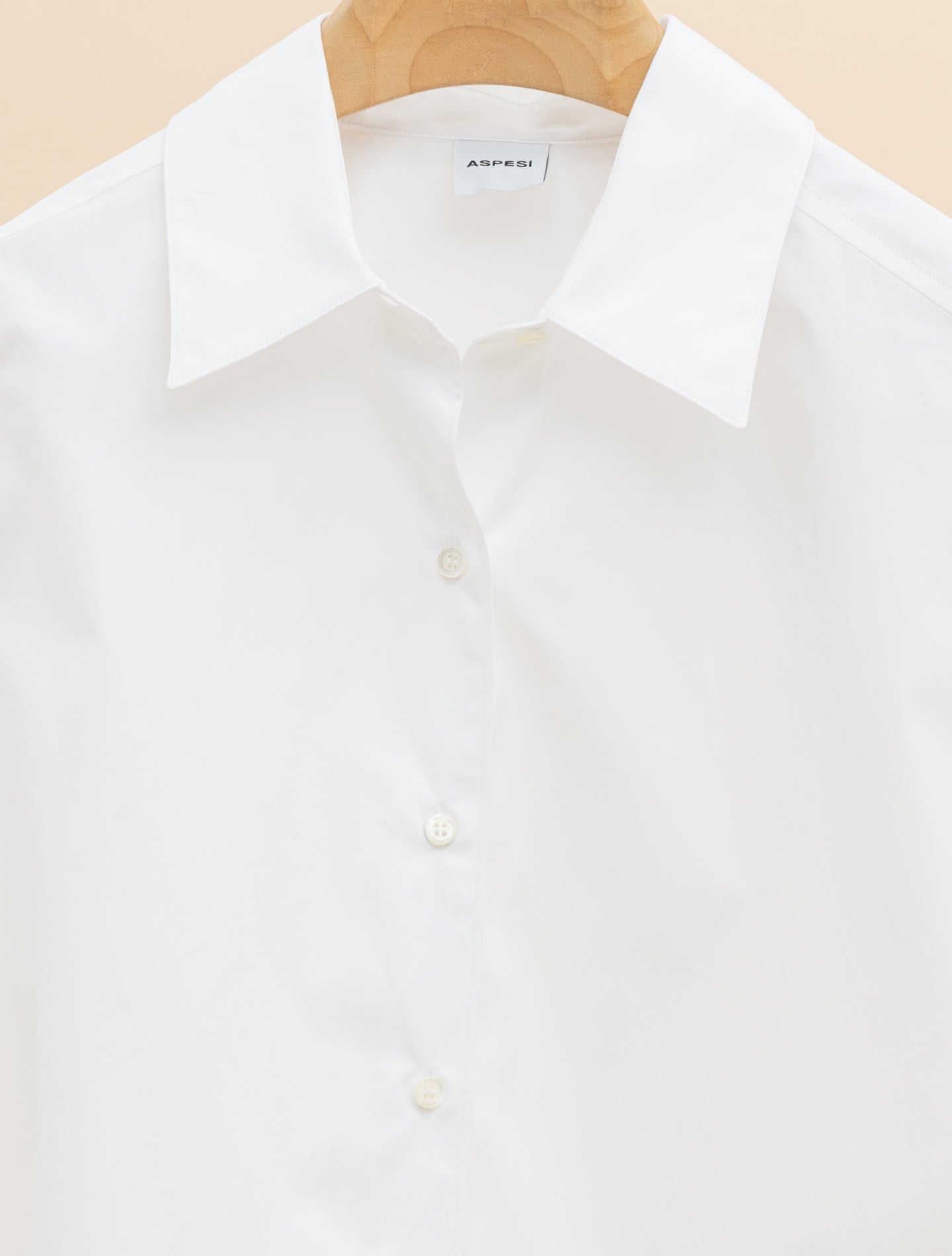 Cotton Poplin Cropped Shirt White Aspesi Shirts IT 38