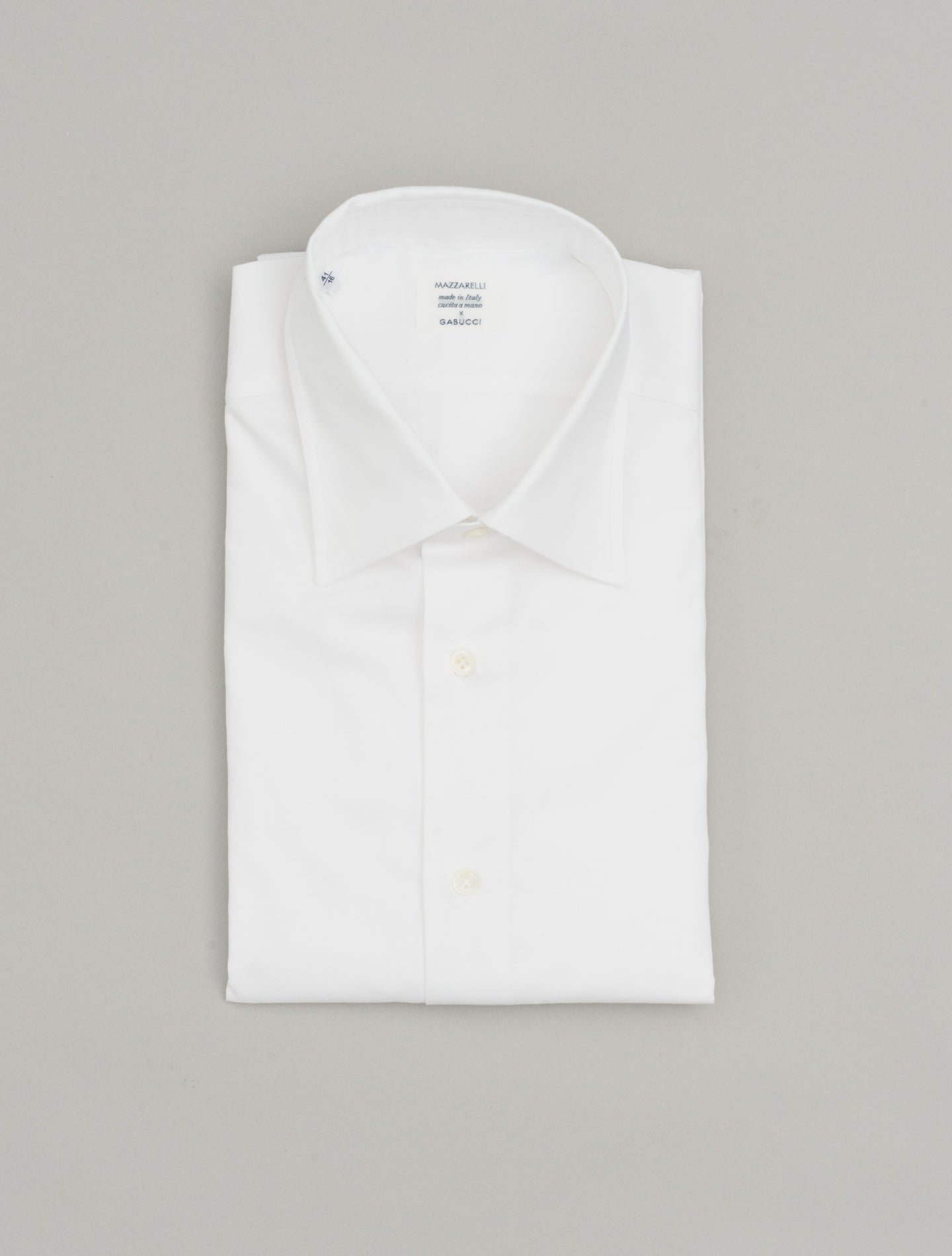 Cotton Poplin Turn Down Shirt White Mazzarelli Shirts 38
