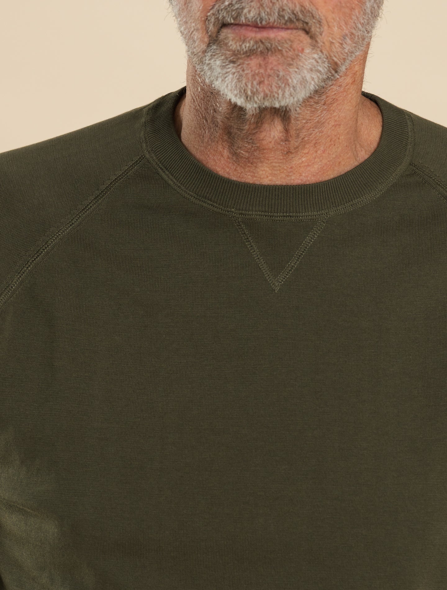 Cotton Raglan Crewneck Sweater Military Aspesi Knitwear 50