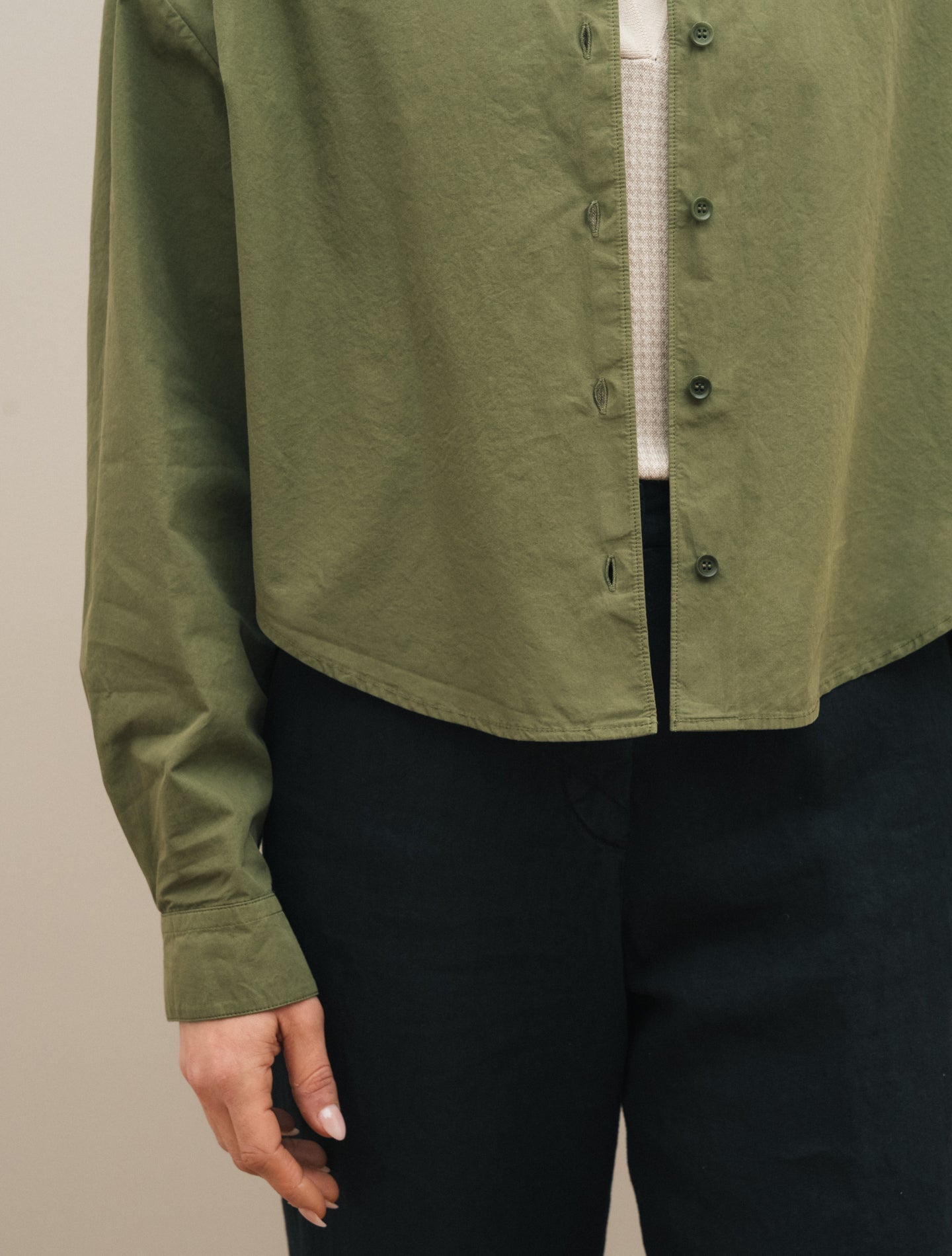 Cotton Shirt Jacket Green Aspesi Overshirts IT 38