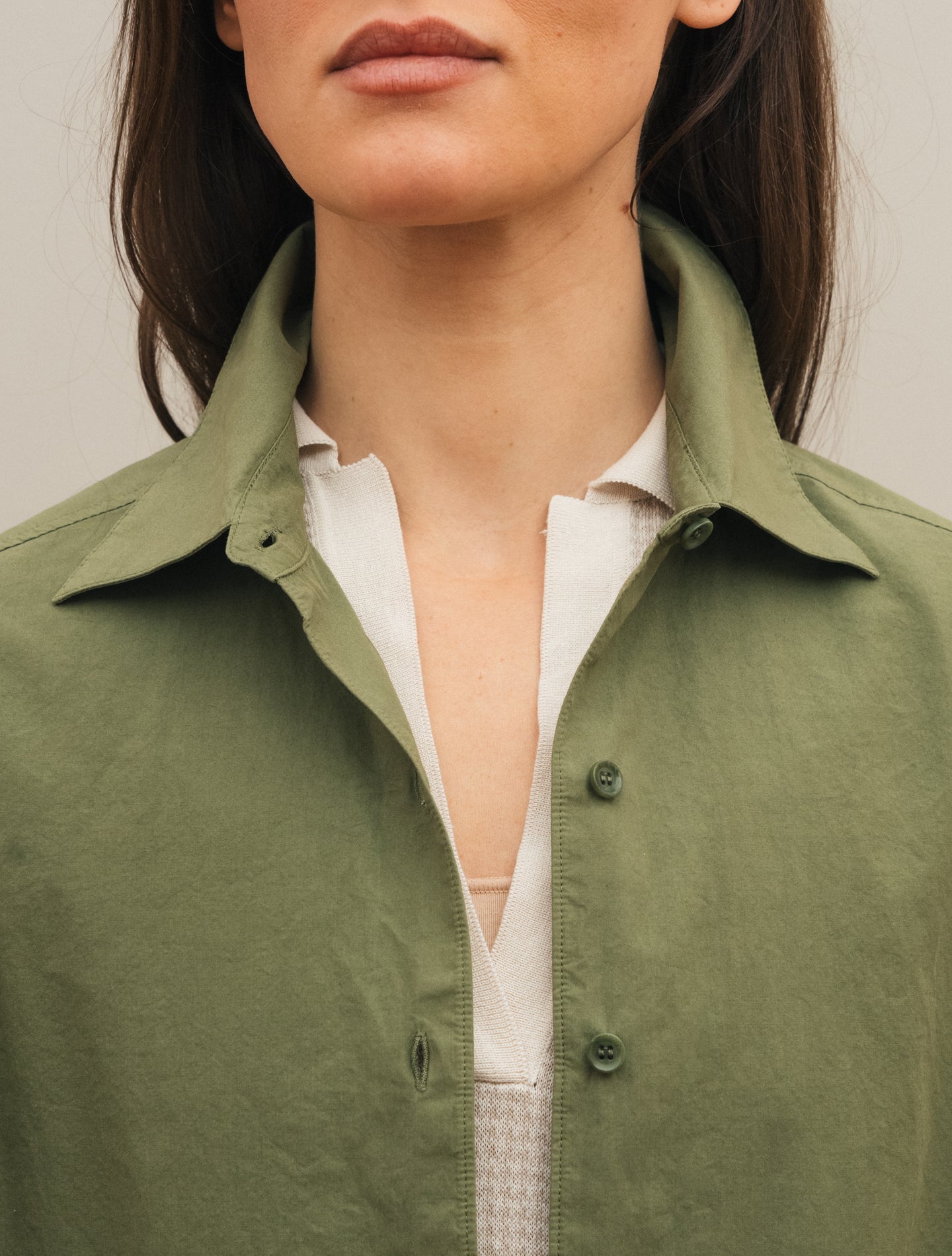 Cotton Shirt Jacket Green Aspesi Overshirts IT 38