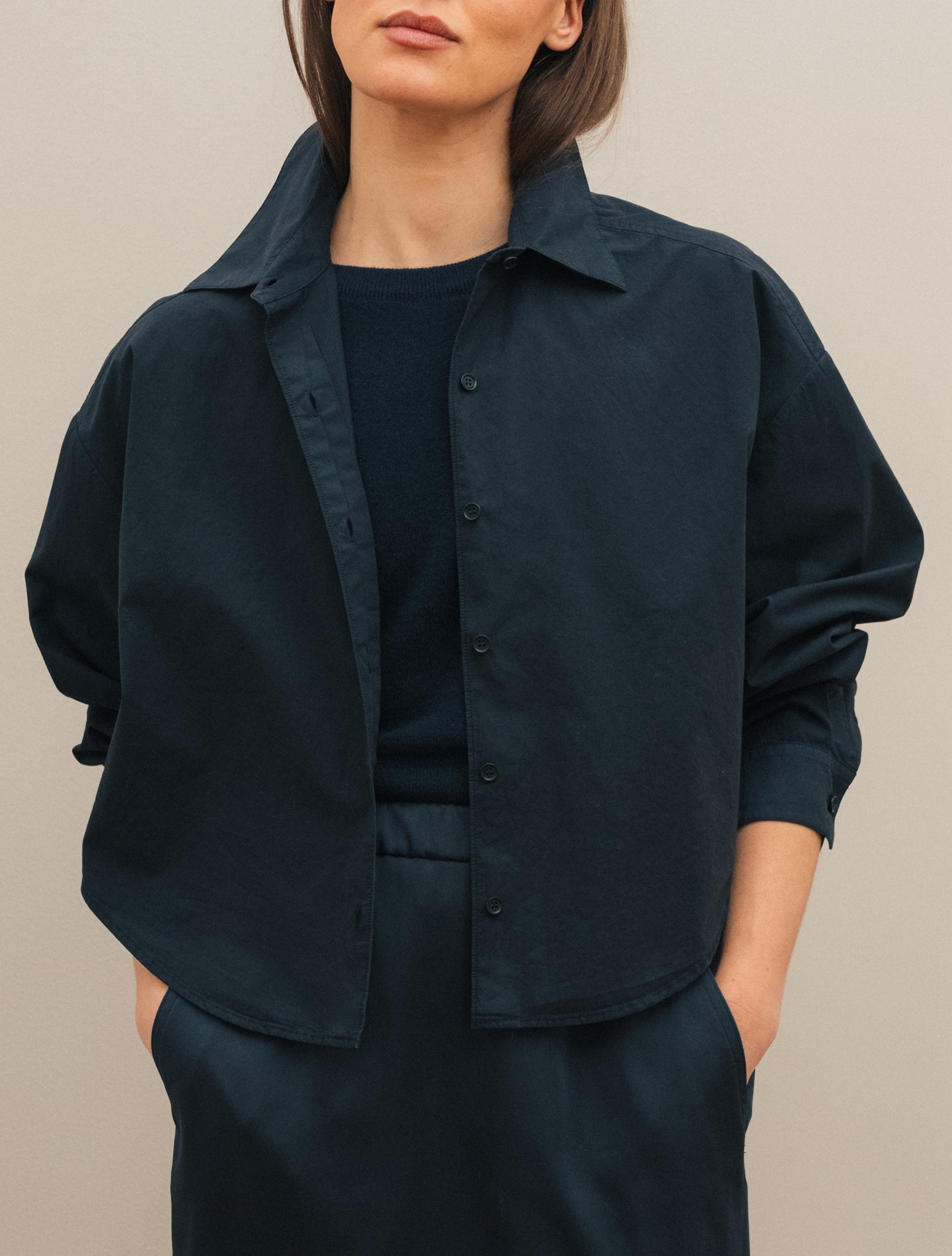 Cotton Shirt Jacket Navy Aspesi Overshirts IT 38